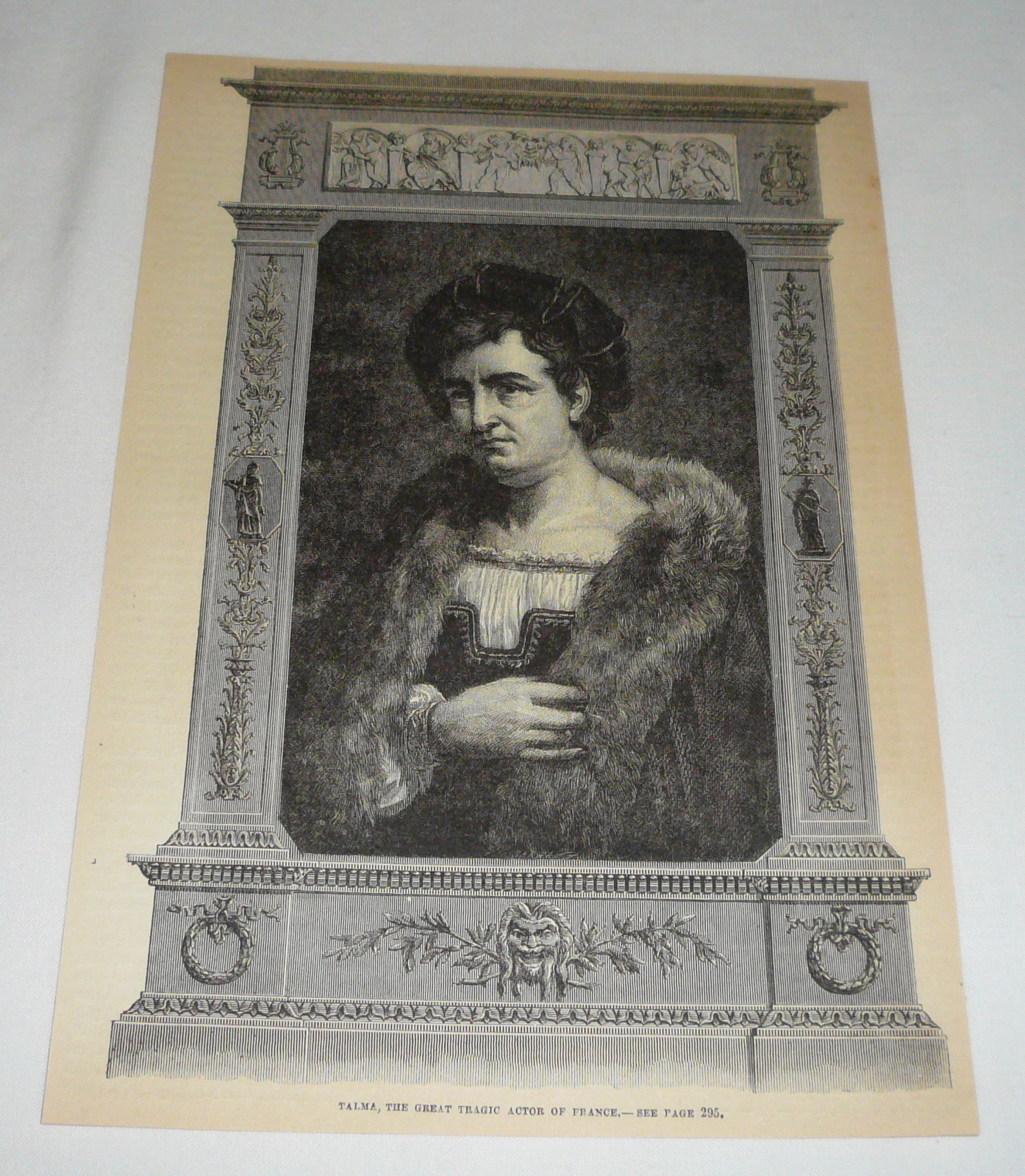 1876 magazine engraving ~ FRANCOIS-JOSEPH TALMA, The Tragic Actor of France