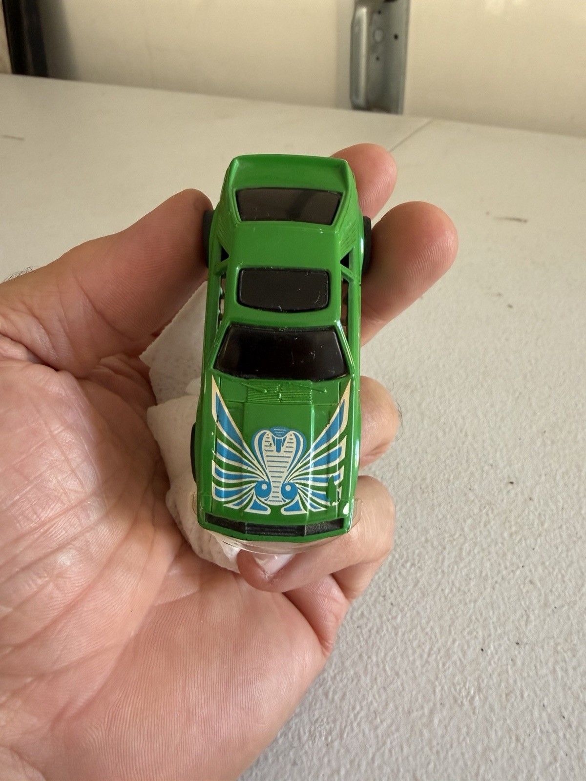 tyco slot car green cobra used but still nice rare car