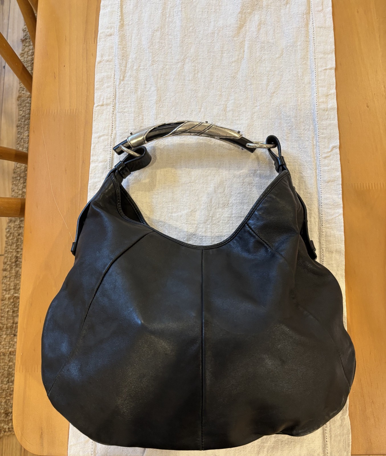 Vintage 2003 Saint Laurent Mombasa Black Calfskin Bag With \