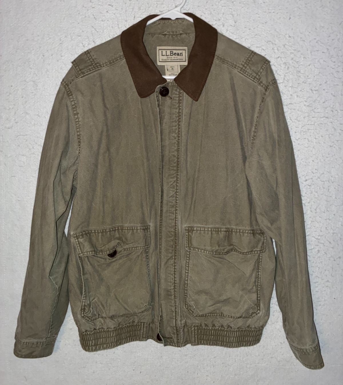 VTG LL Bean Jacket Mens sz M Canvas Barn Chore Bomber Field Brown Collar VTG LL Bean Jacket Mens sz M Canvas Barn Chore Bomber Field Brown Collar