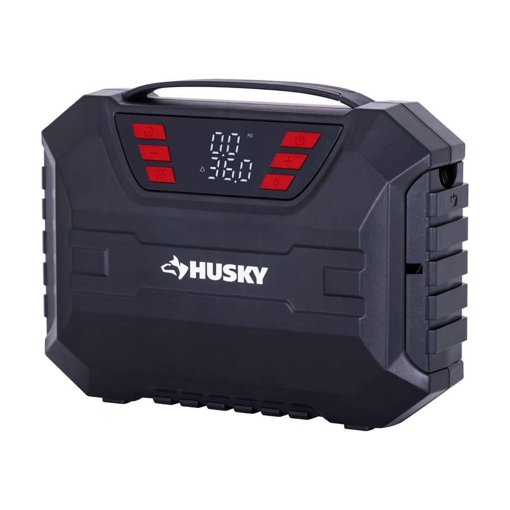 Husky 12-Volt DC Compact Quick Flow Air Compressor w/ Digital Gauge & LED Light Husky 12-Volt DC Compact Quick Flow Air Compressor w/ Digital Gauge & LED Light