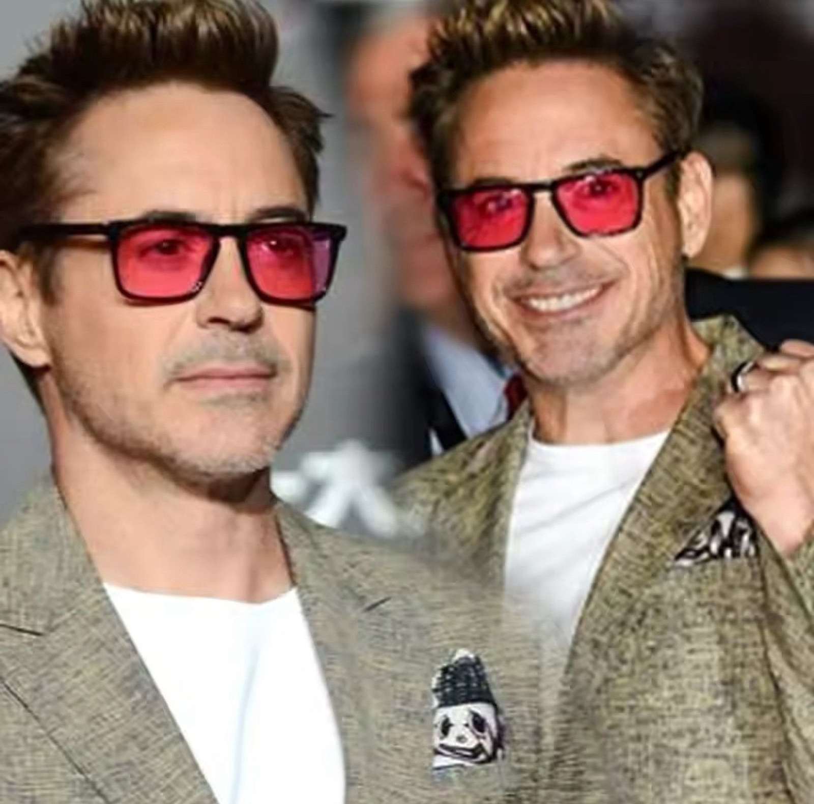 Rectangle Tony Stark Sunglasses Men Red Lens Brand Designer Fashion Iron Man Gl