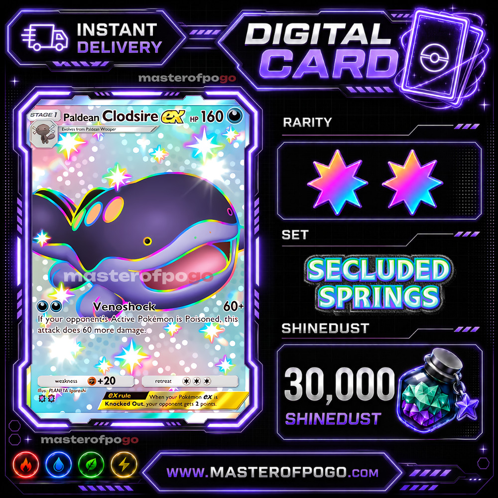 Pokemon TCG Pocket - Clodsire EX - Shiny Full Art 2 Star - English - Fast Trade Pokemon TCG Pocket - Clodsire EX - Shiny Full Art 2 Star - English - Fast Trade