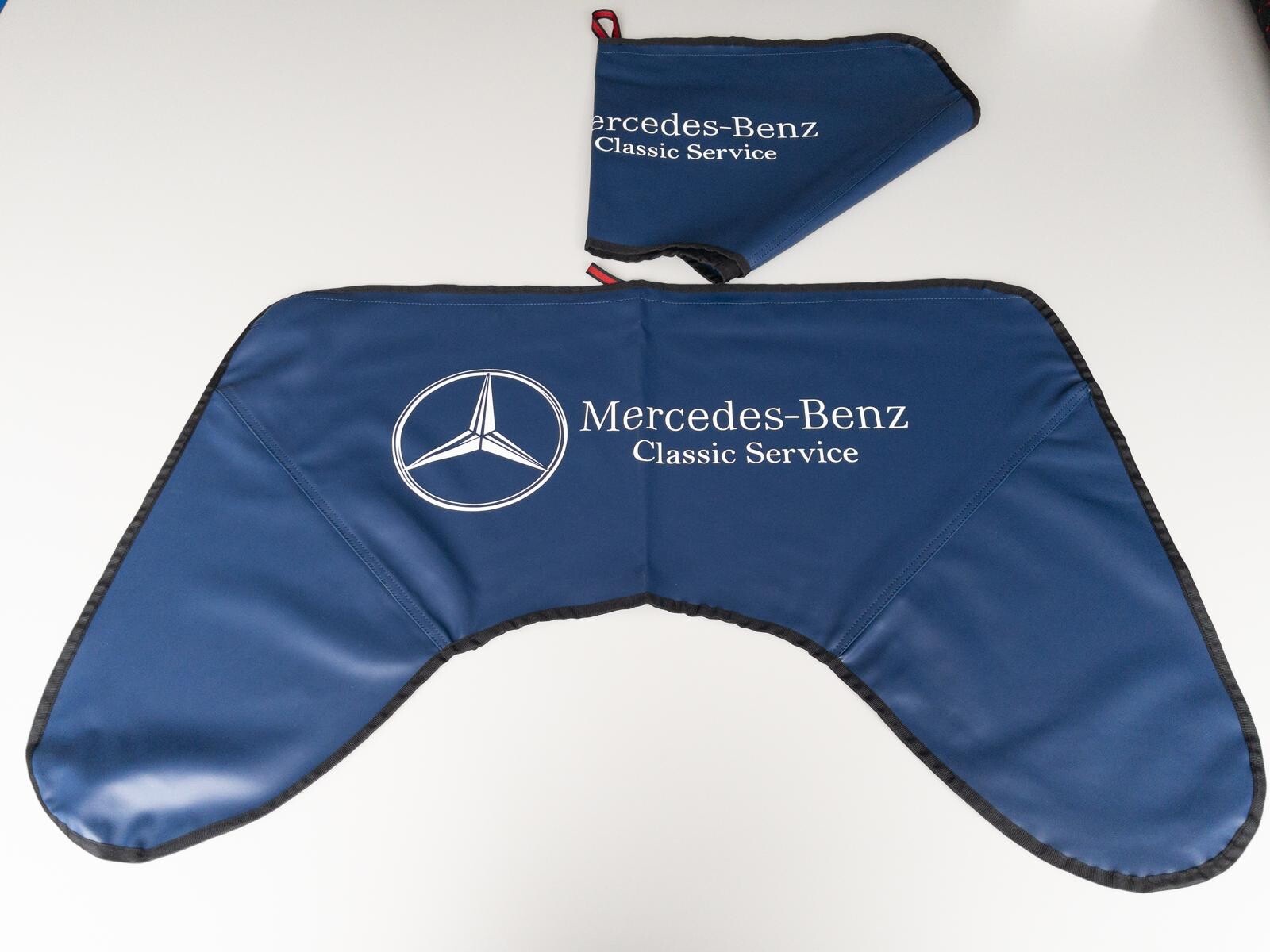 NEW Mercedes W123 W115 W108 W107 W113 fender protector blue with logo set  2 pcs