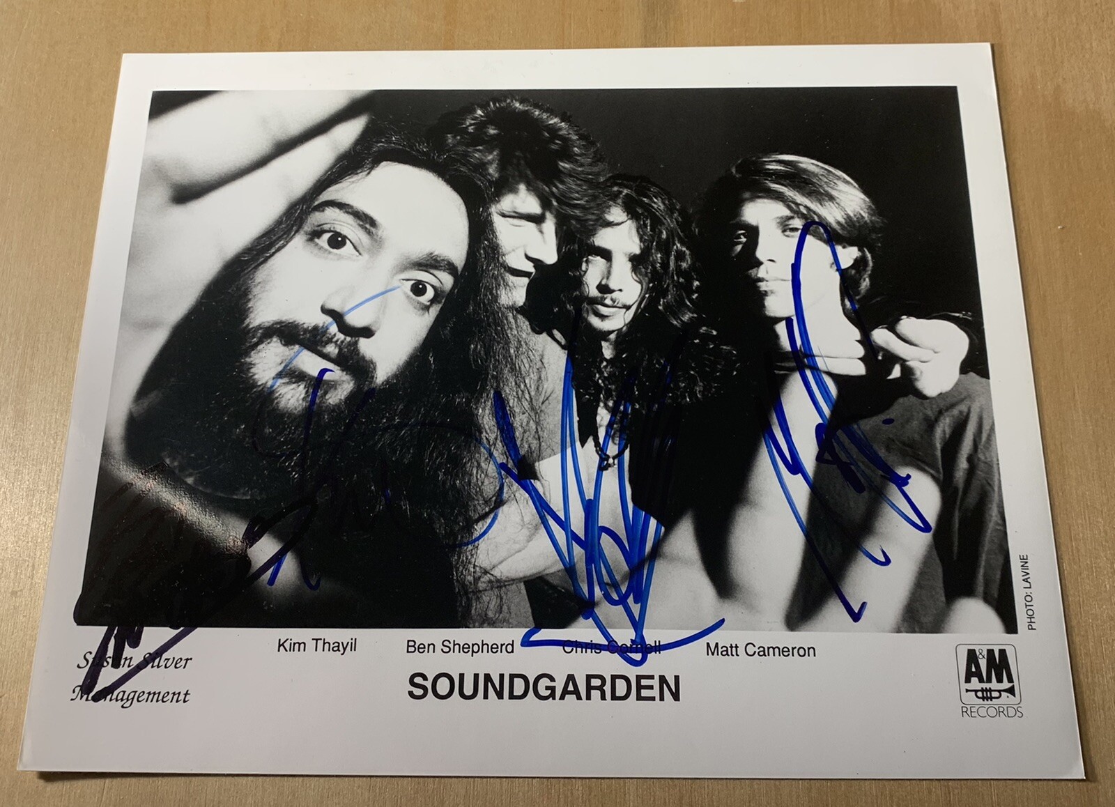 Soundgarden signed Badmotorfinger promo photo X4 Chris Cornell proof