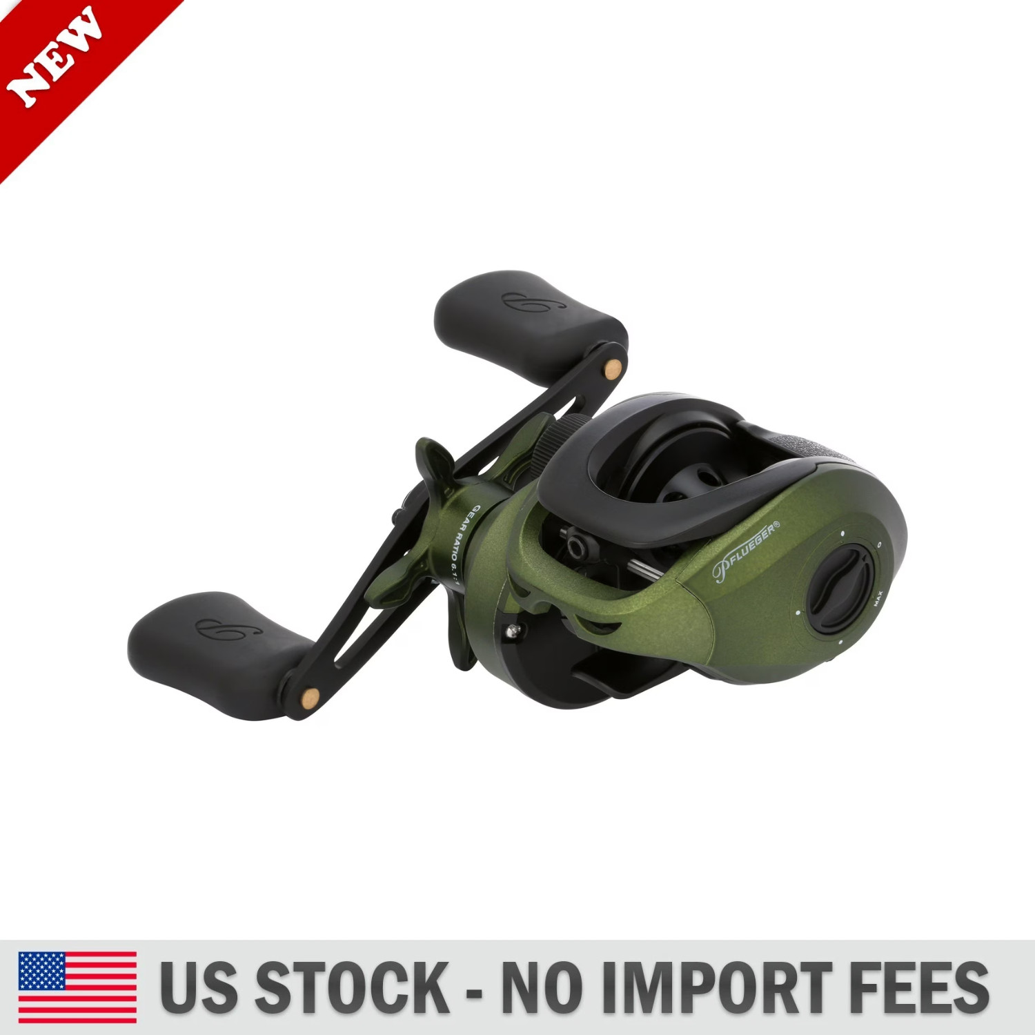 Pflueger Monarch Low Profile Fishing Reel, Right Hand Retrieve, Baitcast Reel