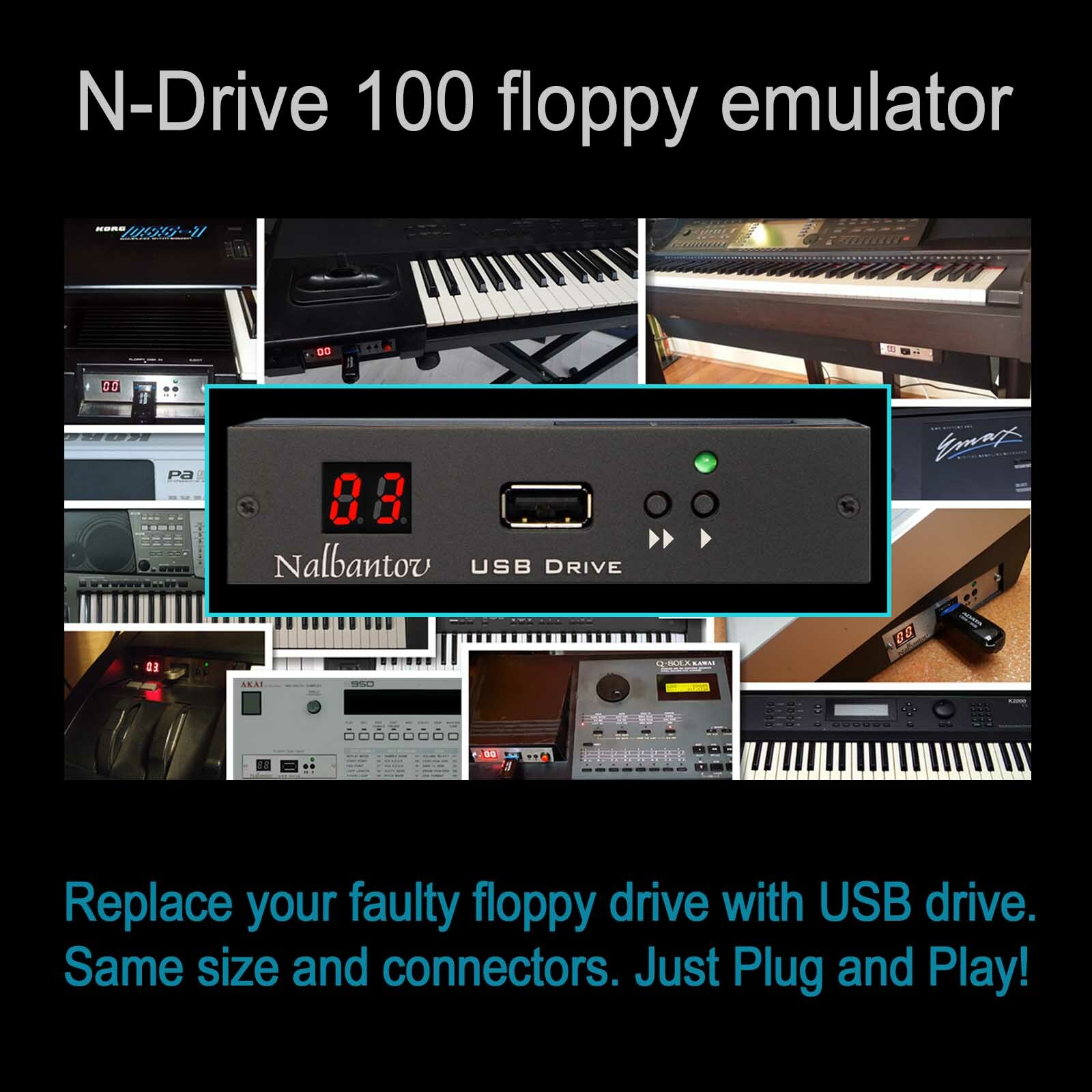 Nalbantov USB Floppy Disk Emulator N-Drive 100 for Yamaha PF1000