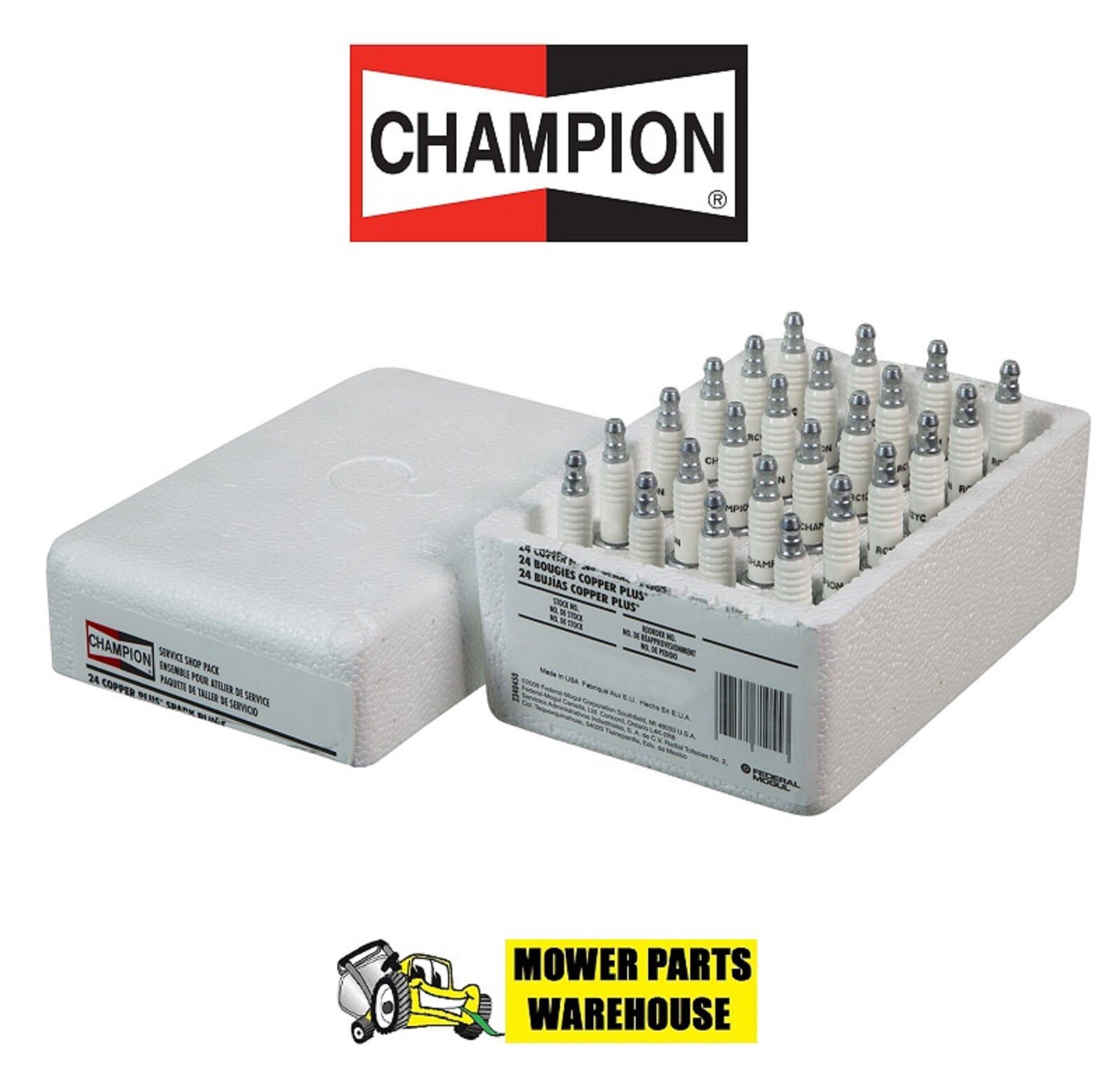 24 GENUINE CHAMPION SPARK PLUGS RC12YC 71GS 491055 71055 COPPER PLUS SHOP PACK