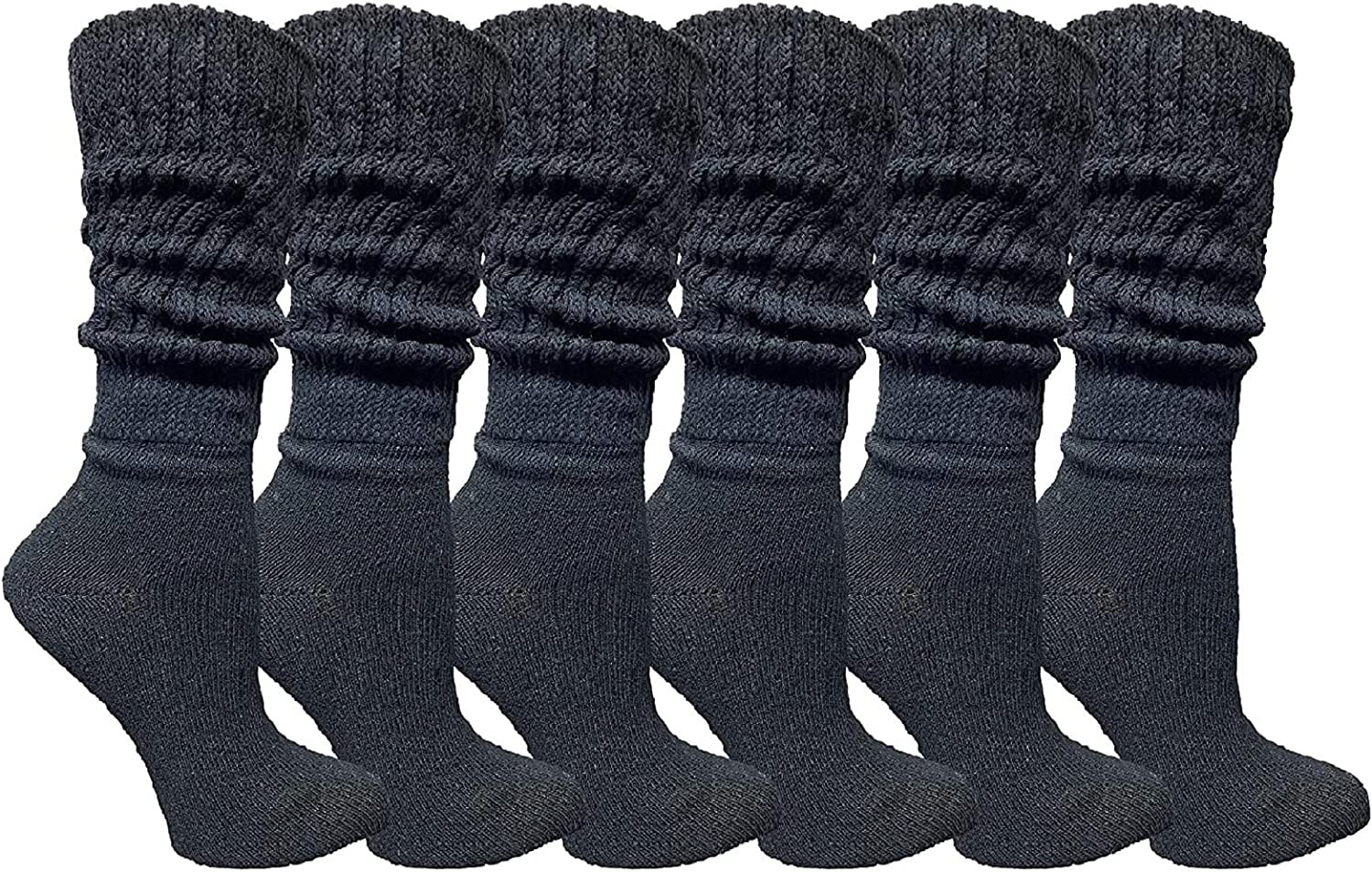 SOCKS’NBULK 12 Pack Slouch Socks for Women,Extra Slouch Ladies Cotton Boot Socks