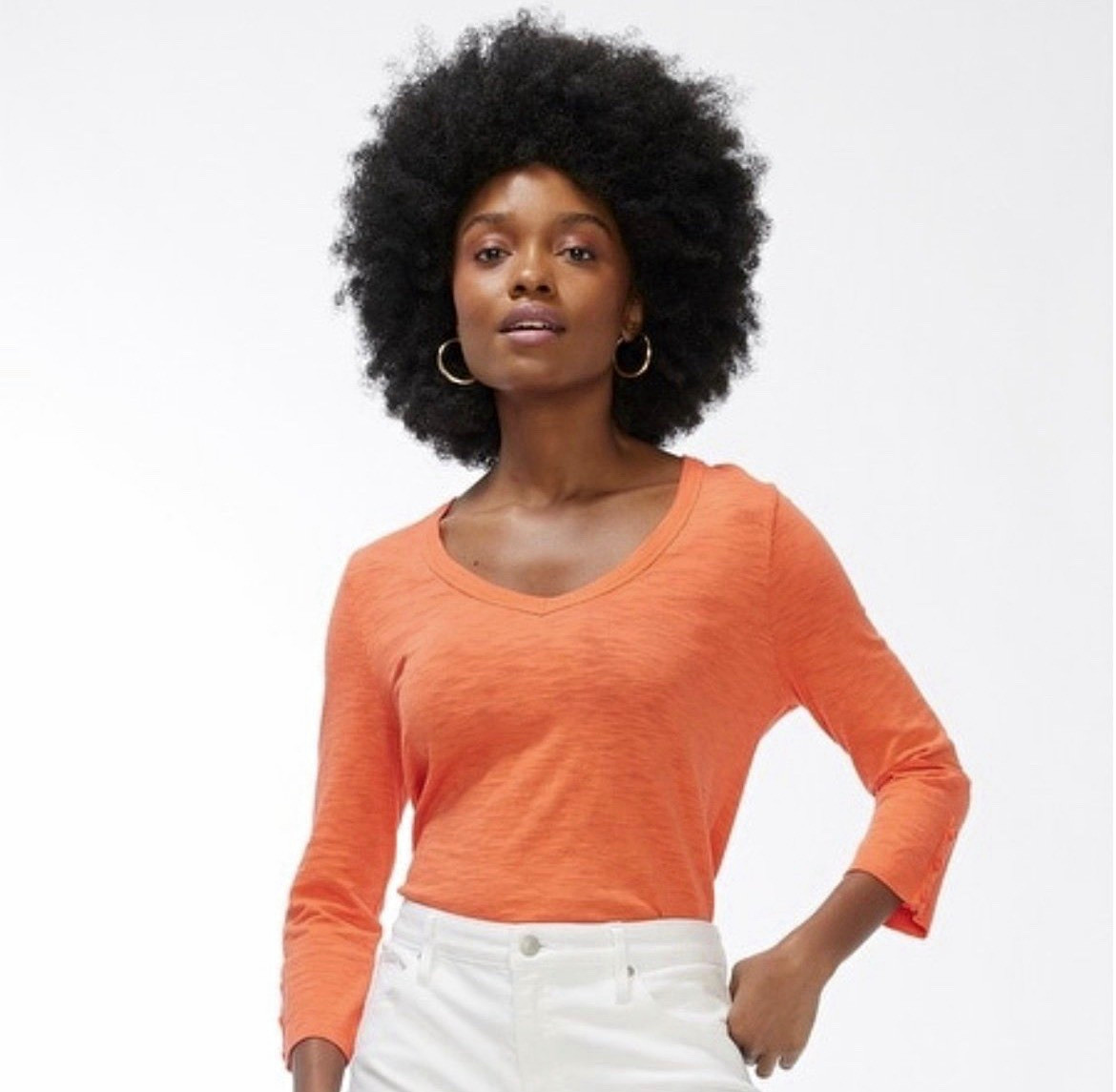 Chico’s The Ultimate Tee Everyday Casual Comfy Basic Scoop Neck 3/4 Sleeve Top M