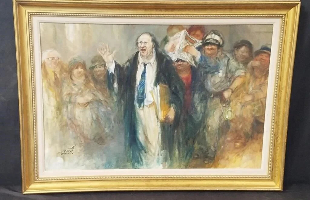 MOSHE CHAUSKI ORIGINAL SIGNED oil painting LARGE FRAMED 42\