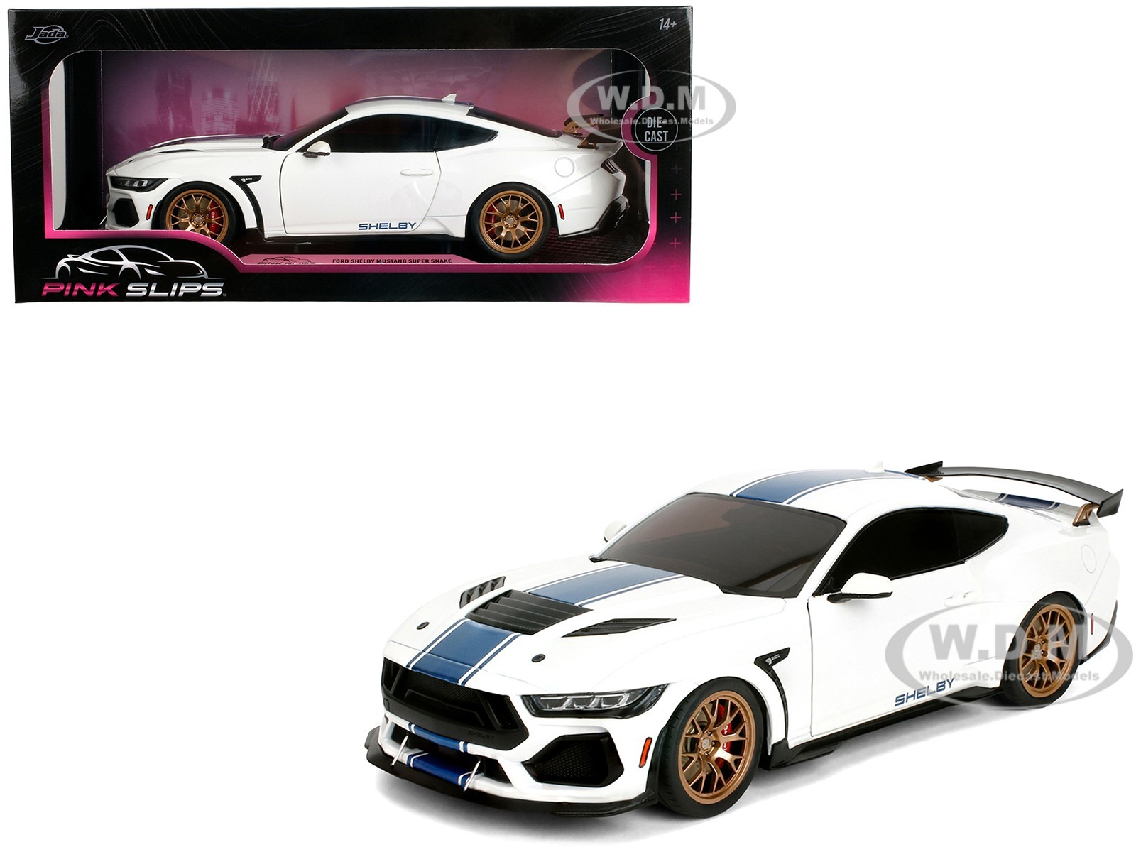 FORD MUSTANG SHELBY SUPER SNAKE WHITE 1/18 DIECAST MODEL CAR BY JADA 36470