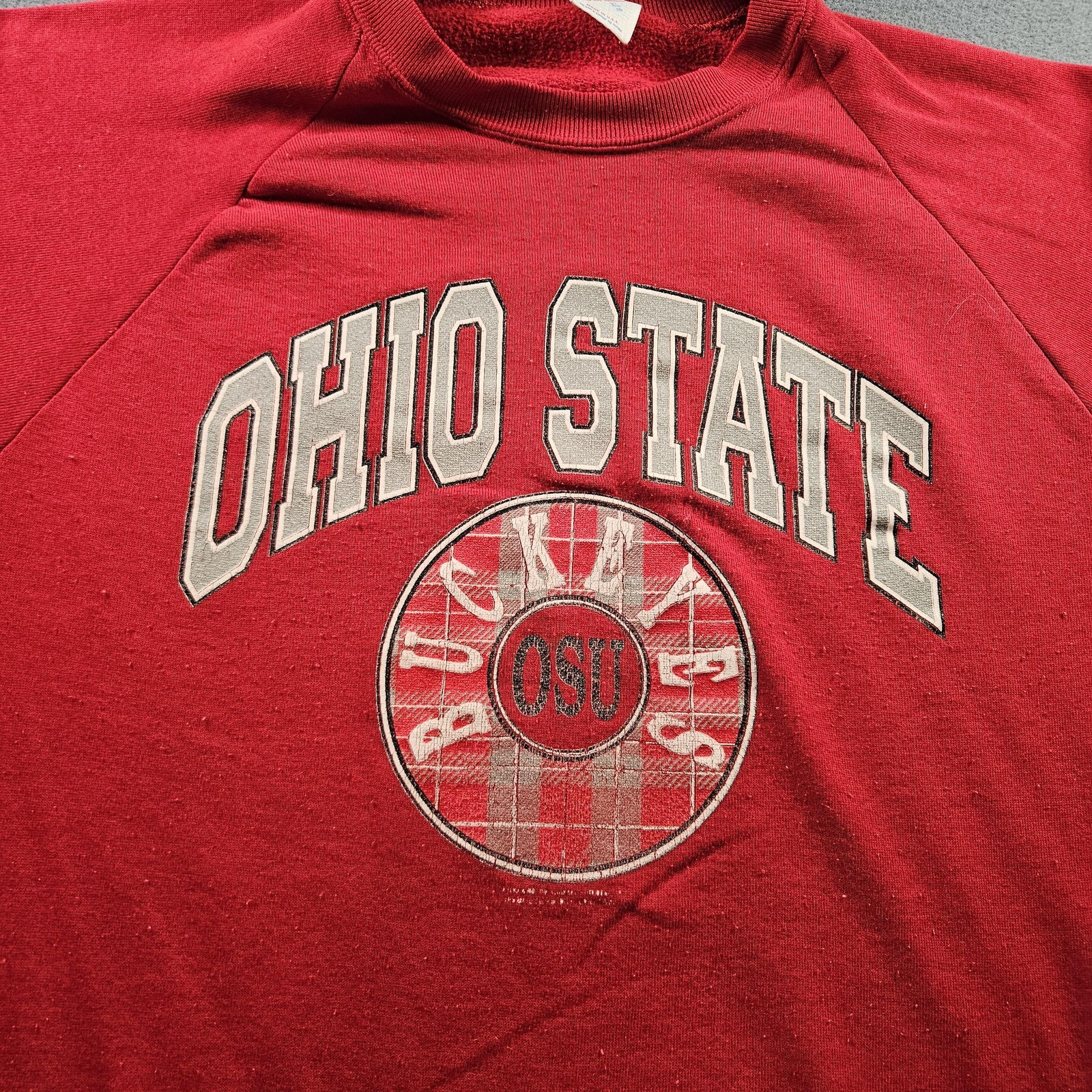 Vintage Ohio State Buckeyes Sweatshirt Mens Small Red NCAA Football Made USA
