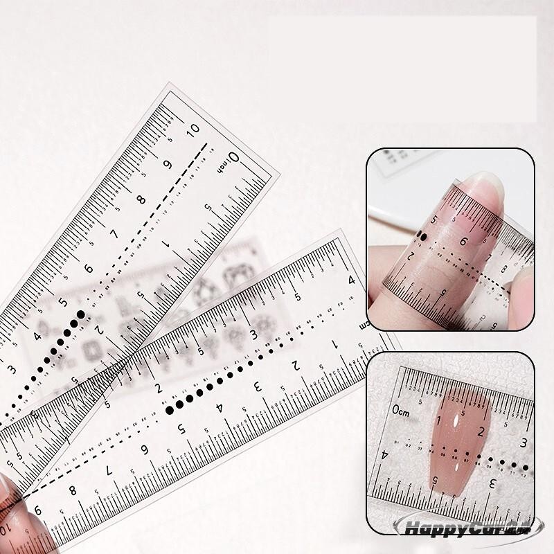 5PCS Soft Nails Ruler Nail Rhinestones False Tips Measuring Tools Portable