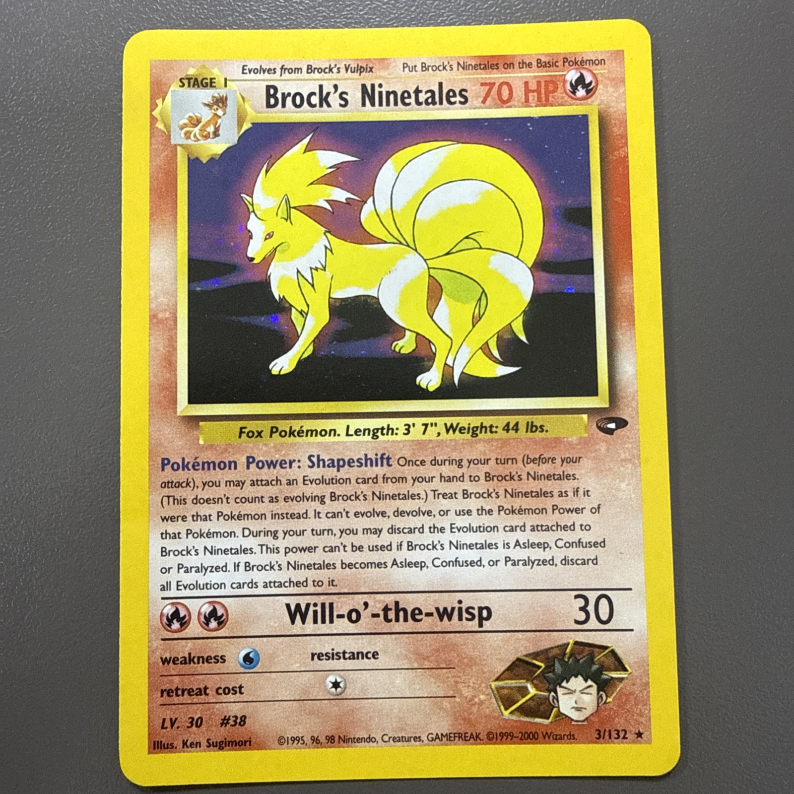 Pokémon  Brock\'s Ninetales 3/132 (LP) Gym Challenge Holo Rare Eng 2000