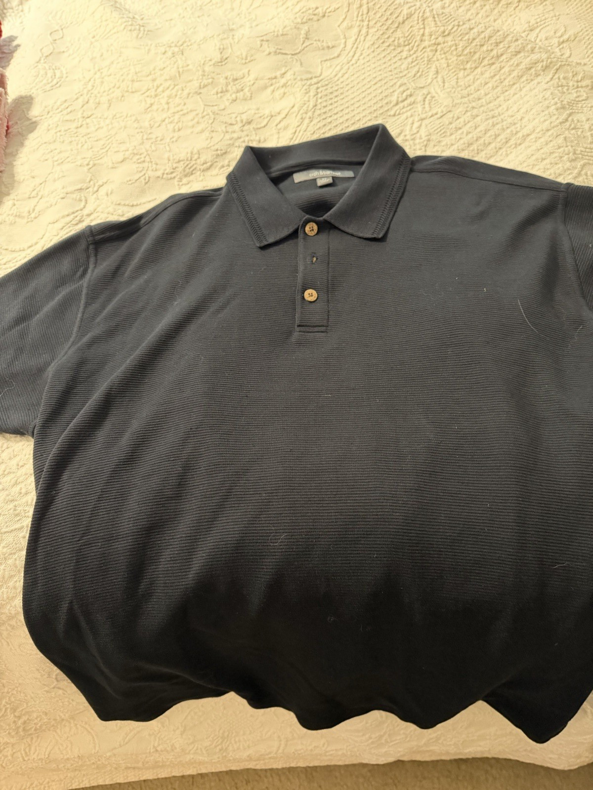 Croft & Barrow Men\'s Black Silk Blend Polo Shirt XL Short Sleeve Collared