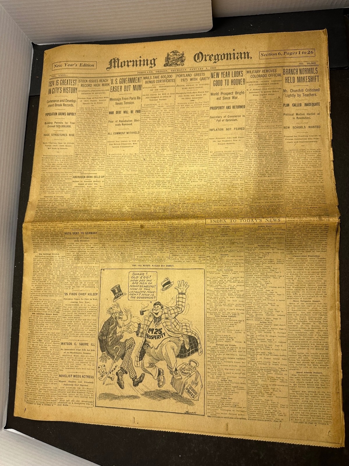 1925 Morning Oregonian New Year's Edition Section 6 Portland Oregon Newspaper