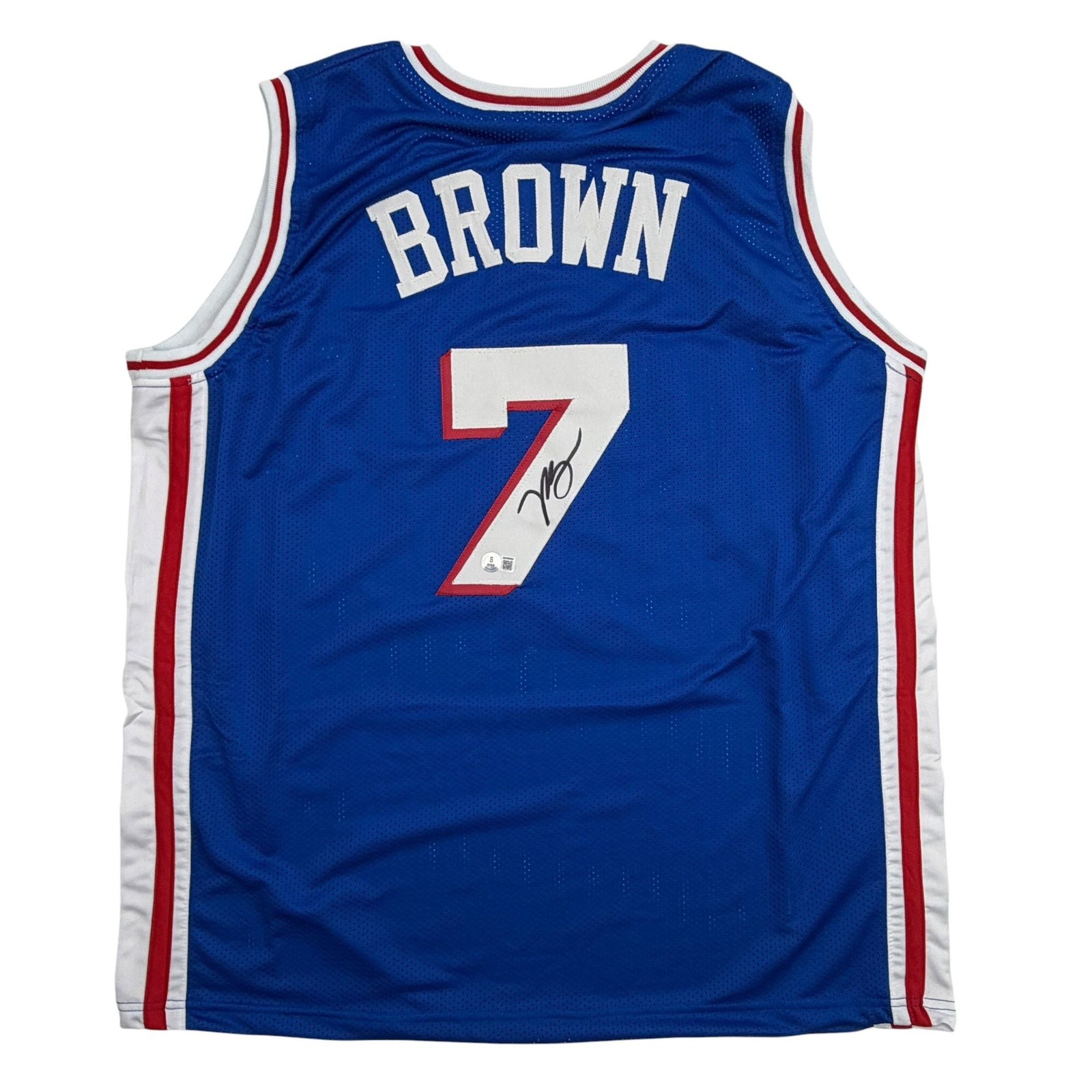 Autographed/Signed Jaylen Brown Philadelphia 76ers Blue Jersey Beckett COA Autographed/Signed Jaylen Brown Philadelphia 76ers Blue Jersey Beckett COA