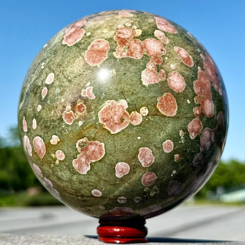 6LB Natural plum blossom agate crystal ball, quartz crystal energy ball