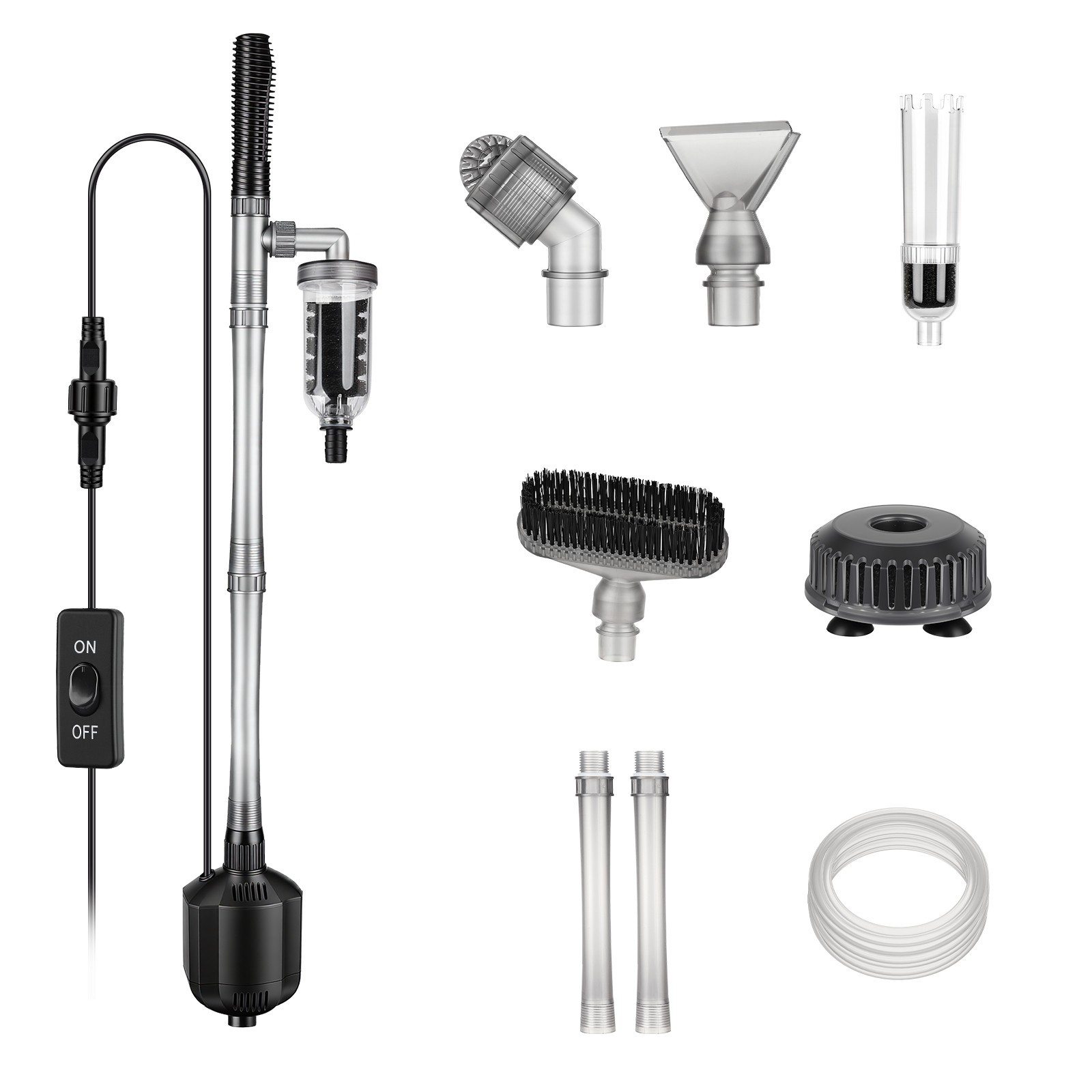 hygger 5-in-1 Electric Aquarium Gravel Cleaner 360GPH 15W Fish Tank Vacuum
