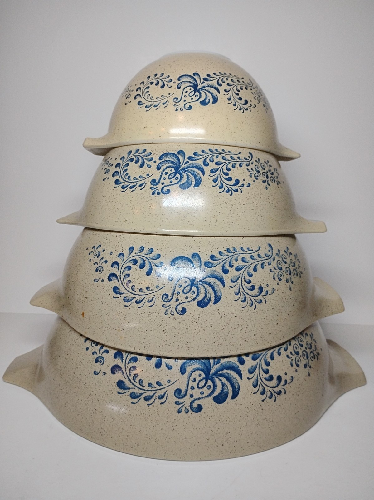 Vtg Pyrex Homestead Cinderella Mixing Bowls Set 441, 442, 443, 444 No Chips