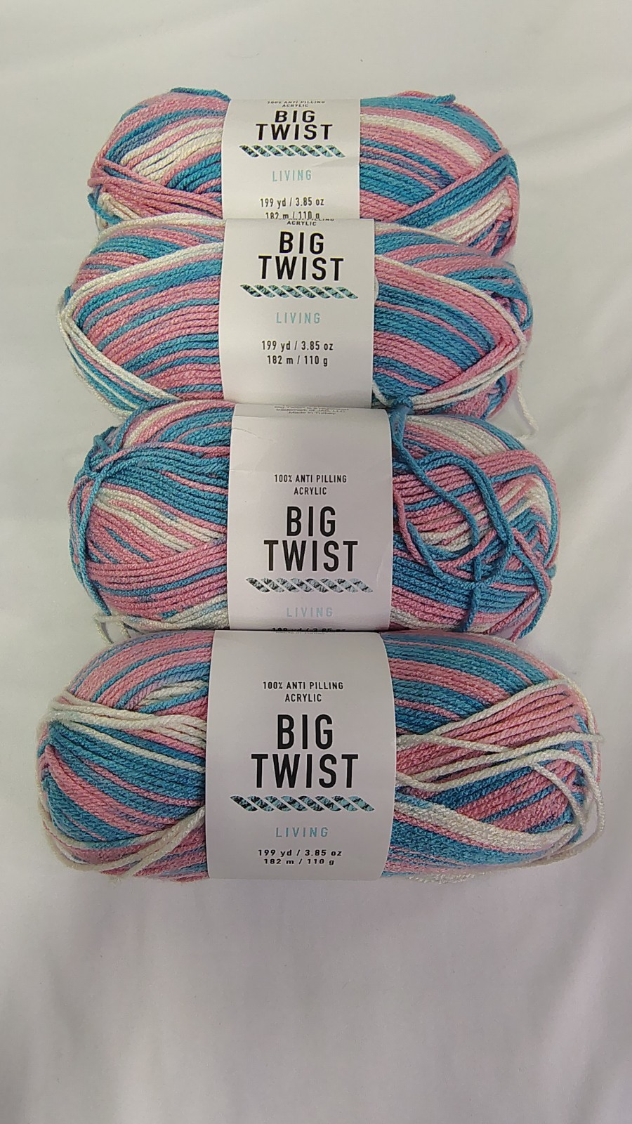 Joann Big Twist Living Yarn Color LIFE 100% Anti Pilling Acrylic 4 skeins Medium Joann Big Twist Living Yarn Color LIFE 100% Anti Pilling Acrylic 4 skeins Medium