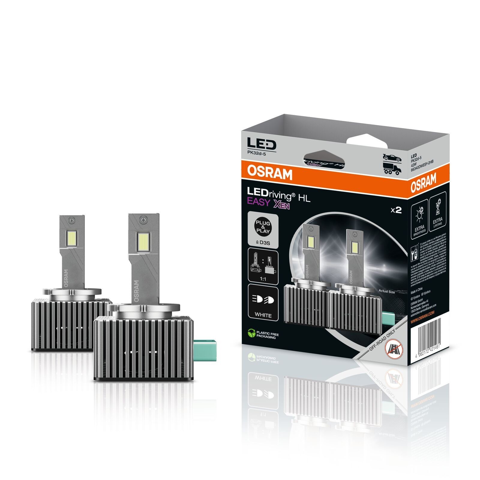 OSRAM LEDriving HL EASY XEN D3S LED Conversion Kit Genuine OSRAM 66340DWESY-2HB