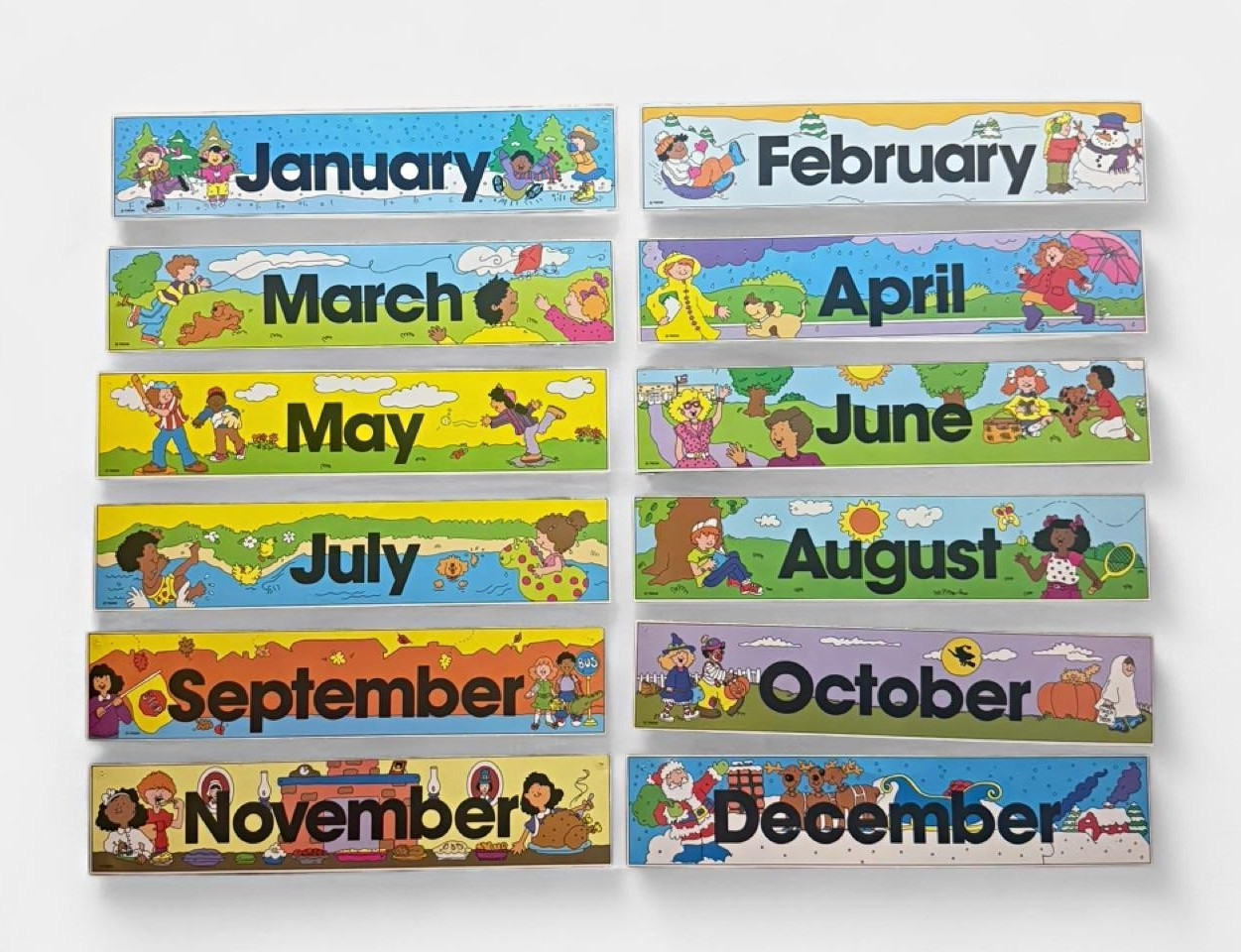 vintage 90s-2000s 12 month calendar poster bulletin board classroom headliners