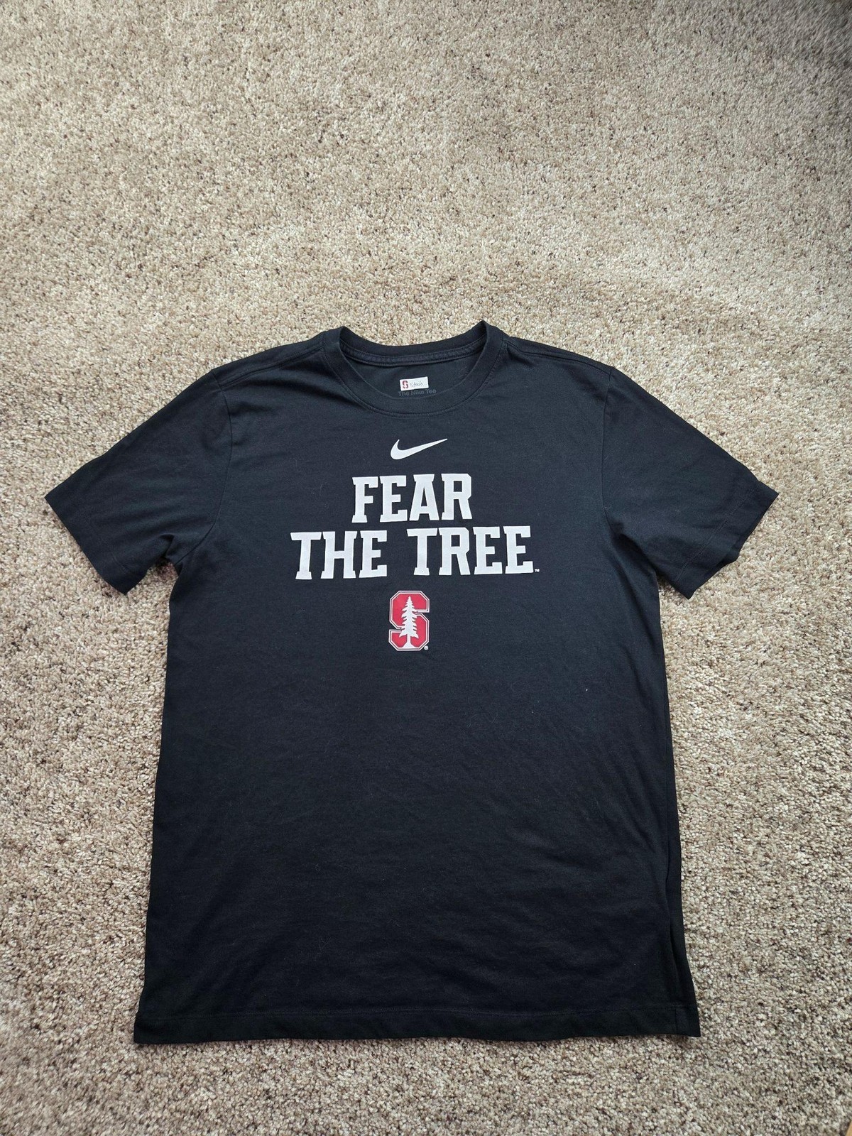 Stanford Cardinal Shirt Mens Medium Black Nike Fear The Tree Dri-Fit Team Issue