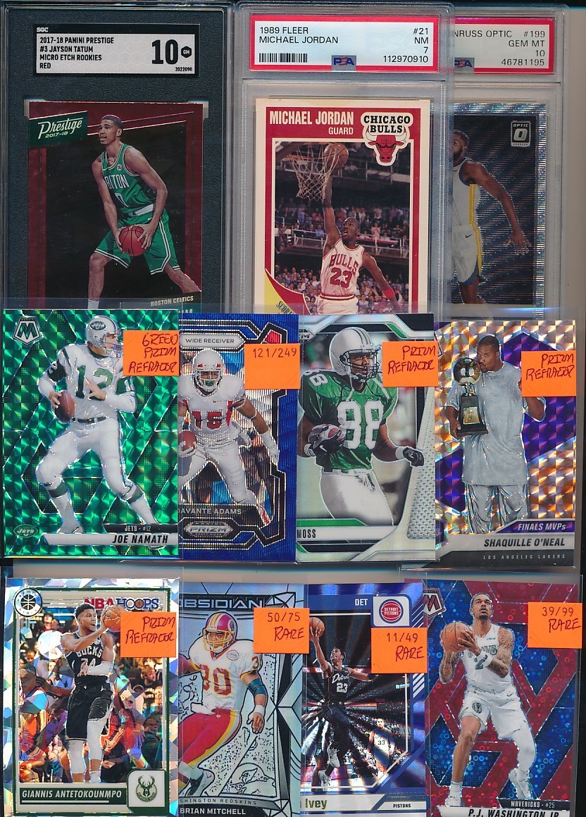 NICE 2000 CARD GRADED PRIZM REFRACTOR  INSERT #'D MIXED SPORT  COLLECTION LOT $