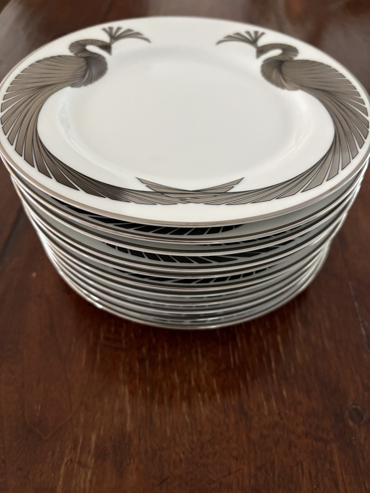 Fitz & Floyd Capri Platinee 11 dessert PLATES  7.5\