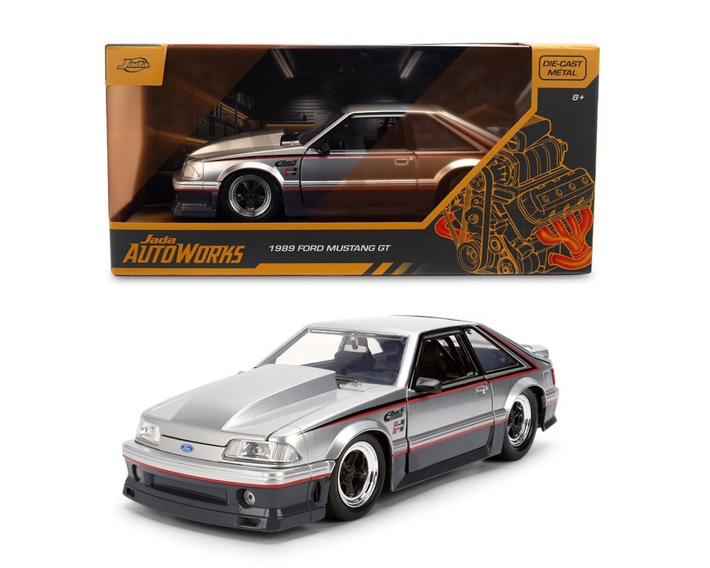 JADA AUTOWORKS 1989 FORD MUSTANG GT HURST EIBACH 1/24 DIECAST SILVER 38347