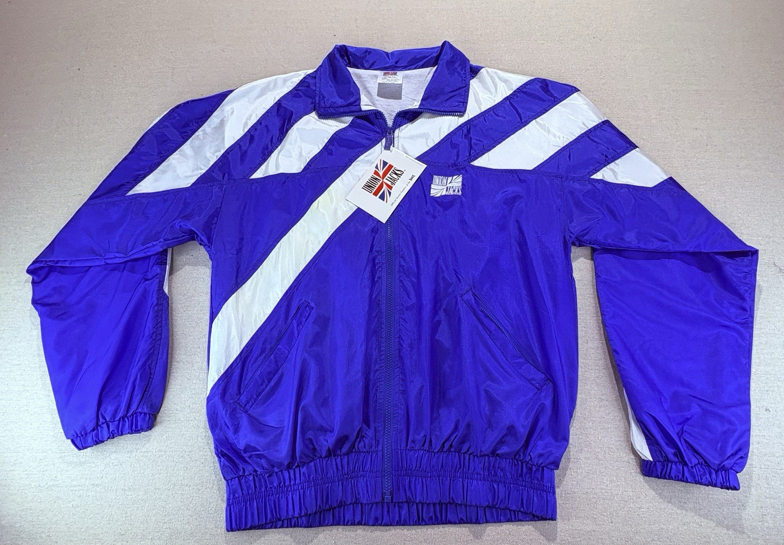 Vintage Union Jacks Windbreaker Jacket Large 90s Soccer Track Full Zip Graphic