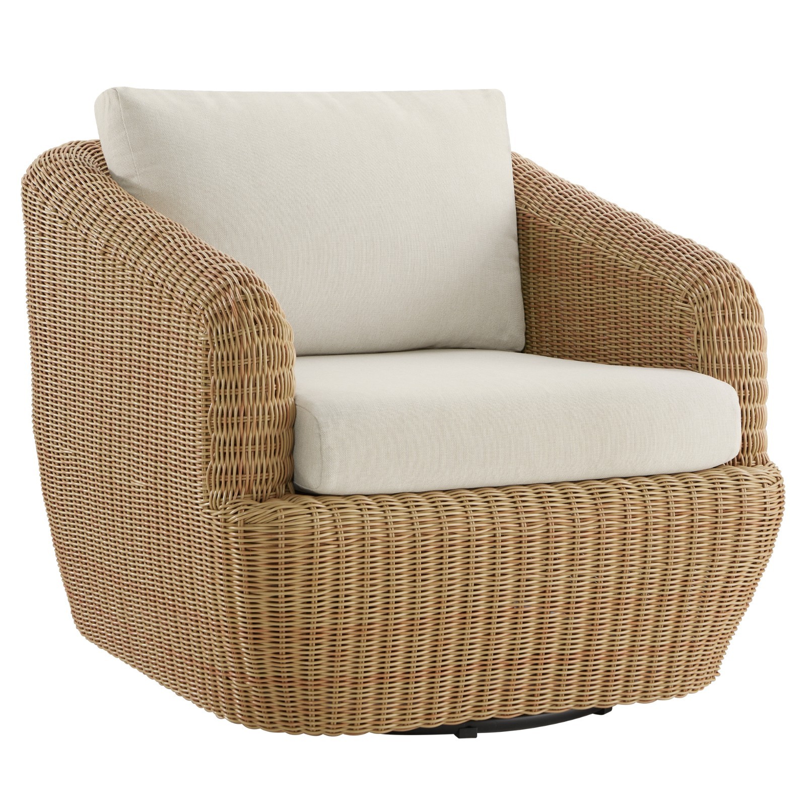 CHITA Patio Wicker 360° Swivel Chairs w/ Removable Cushion Backyard Rattan Chair