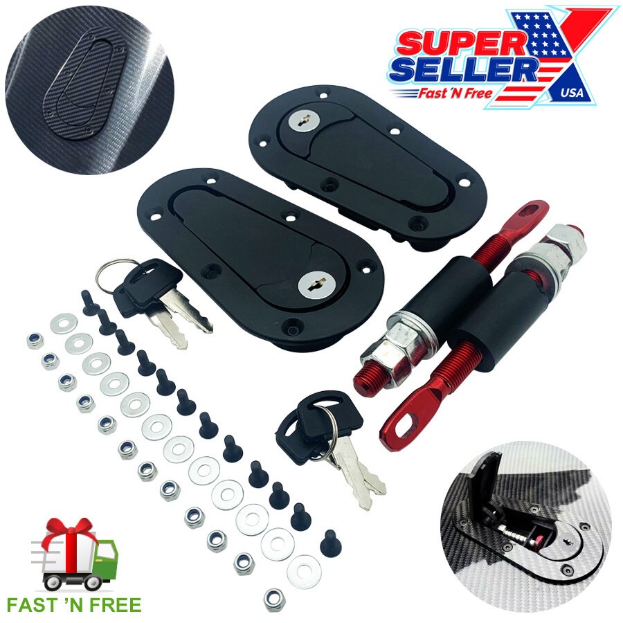 Quick Release Hood Pin Locking Latch Kit BLACK - Universal Fit - USA SELLER Quick Release Hood Pin Locking Latch Kit BLACK - Universal Fit - USA SELLER