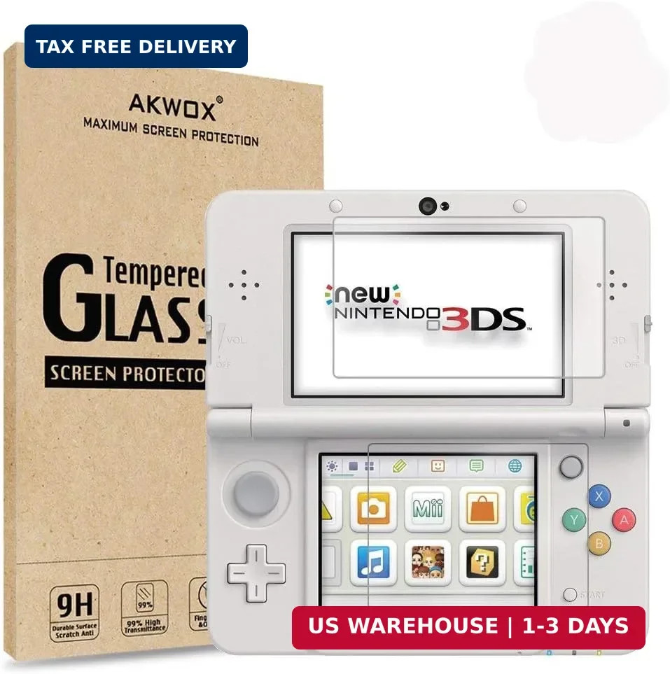 AKWOX [2-Pack] for New 3DS Tempered Glass Top LCD Screen Protector with HD...