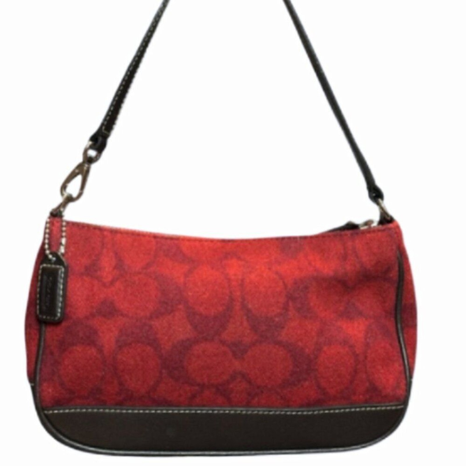 Coach vintage signature wool demi shoulder bag Y2K #7720 EUC