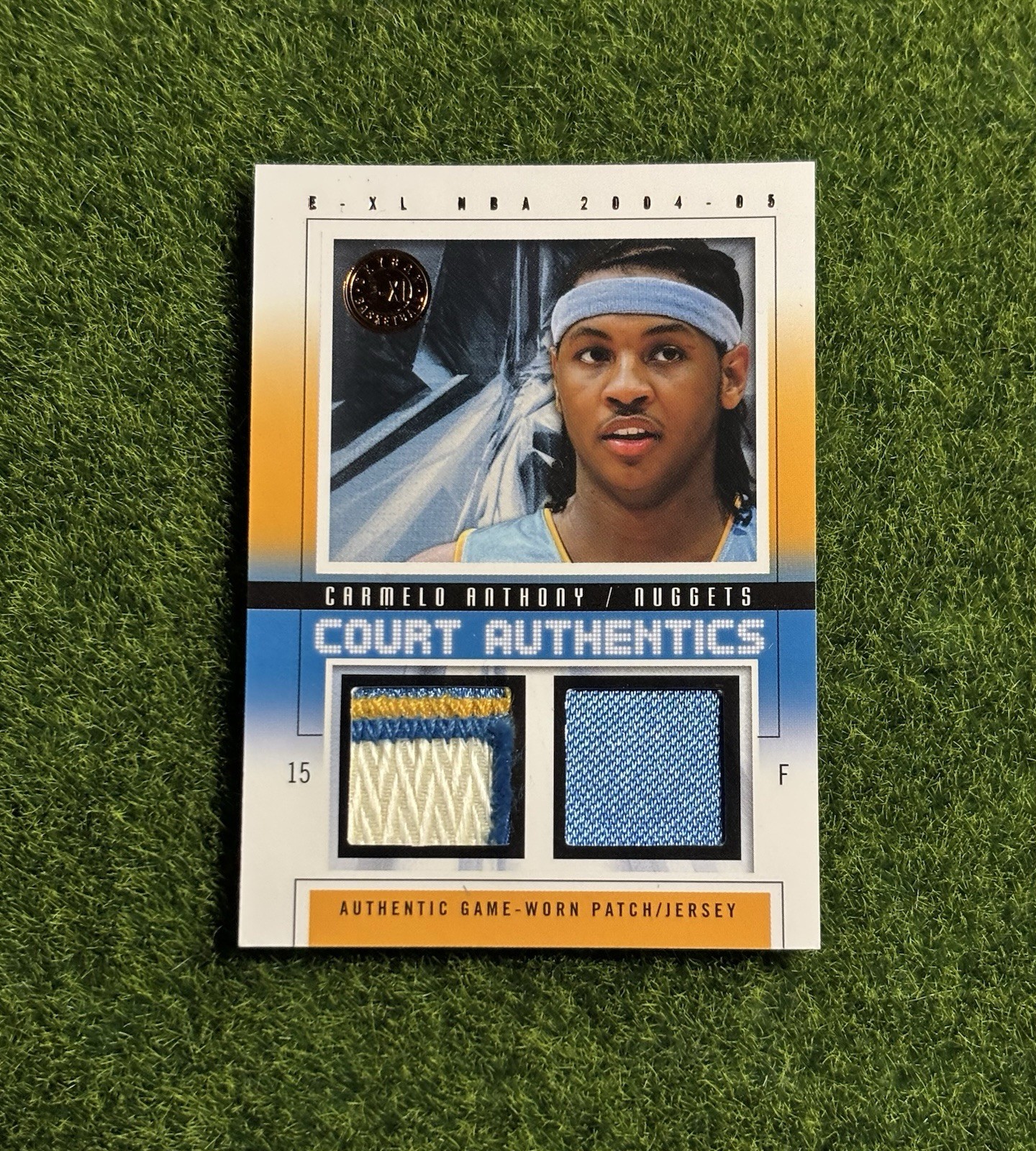 2004-05 Fleer E-XL Carmelo Anthony Court Authentics Dual Game Worn Patch #’d /35