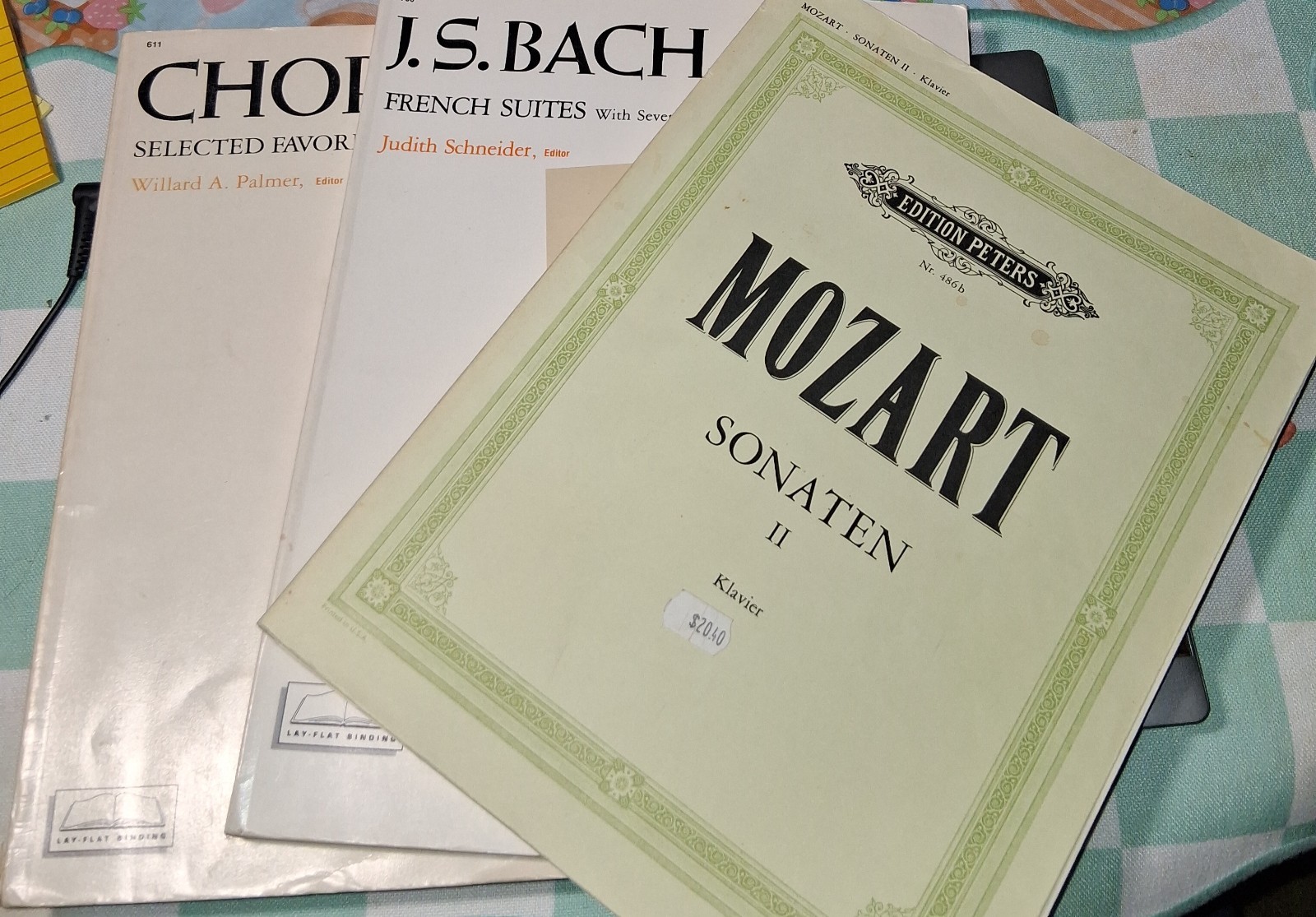 Lot of 3  Classical Music Piano Books, Chopin Mozart, Bach Vintage￼