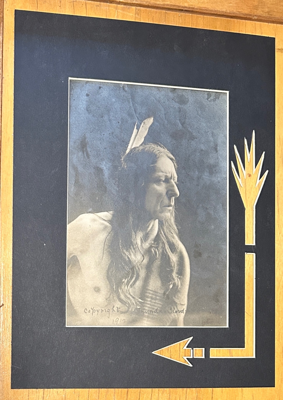 ORIGINAL 1912 CHIEF THUNDER CLOUD BLACKFEET BLACKFOOT INDIAN PHOTO 5.75 x 8