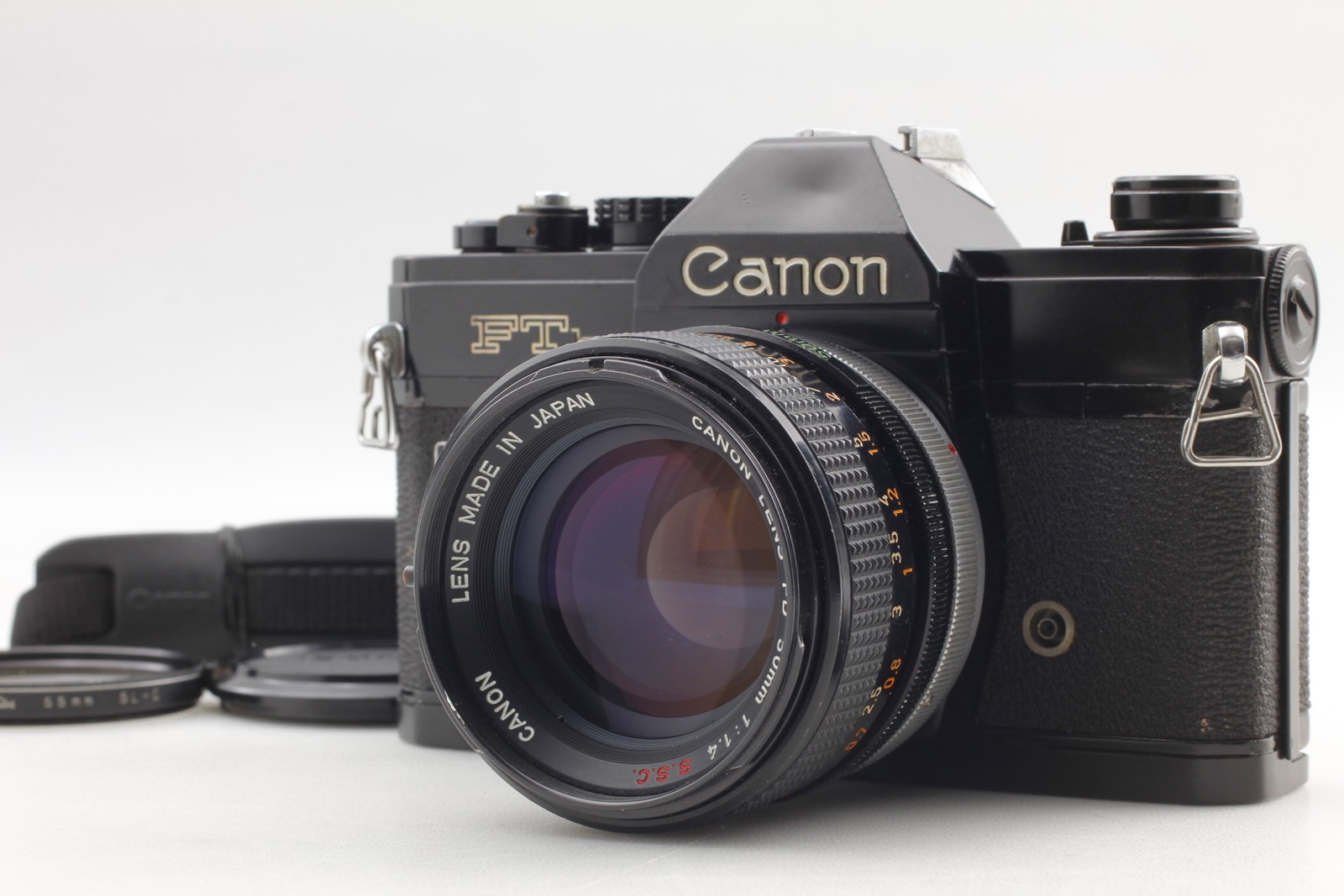 [Exc+5] Canon FTb QL Black 35mm SLR Film Camera FD 50mm f/1.4 S.S.C. From JAPAN