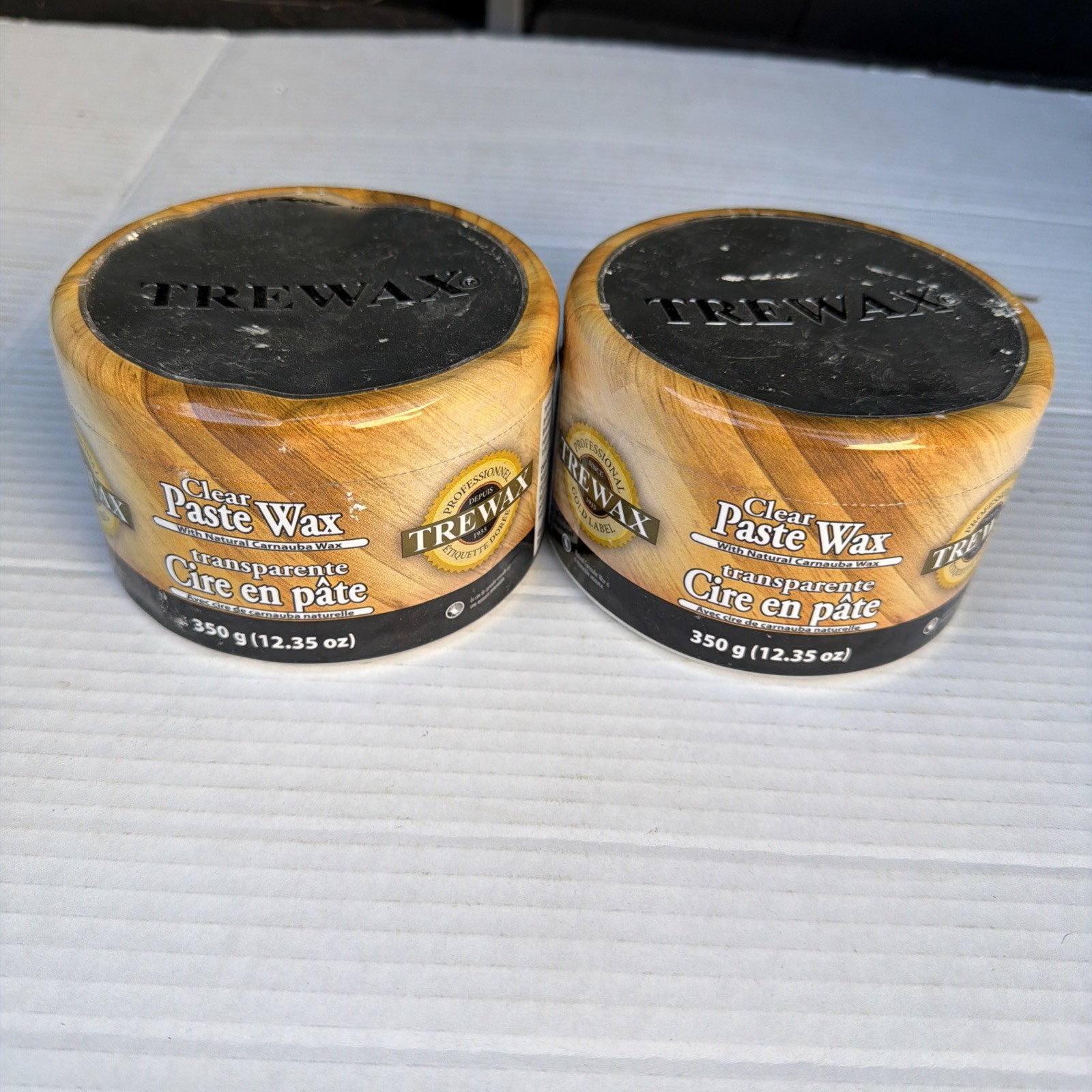 Trewax Clear Paste Wax Clear Floor Wax Brazilian Carnauba Non-Slip 12.35 oz. X2