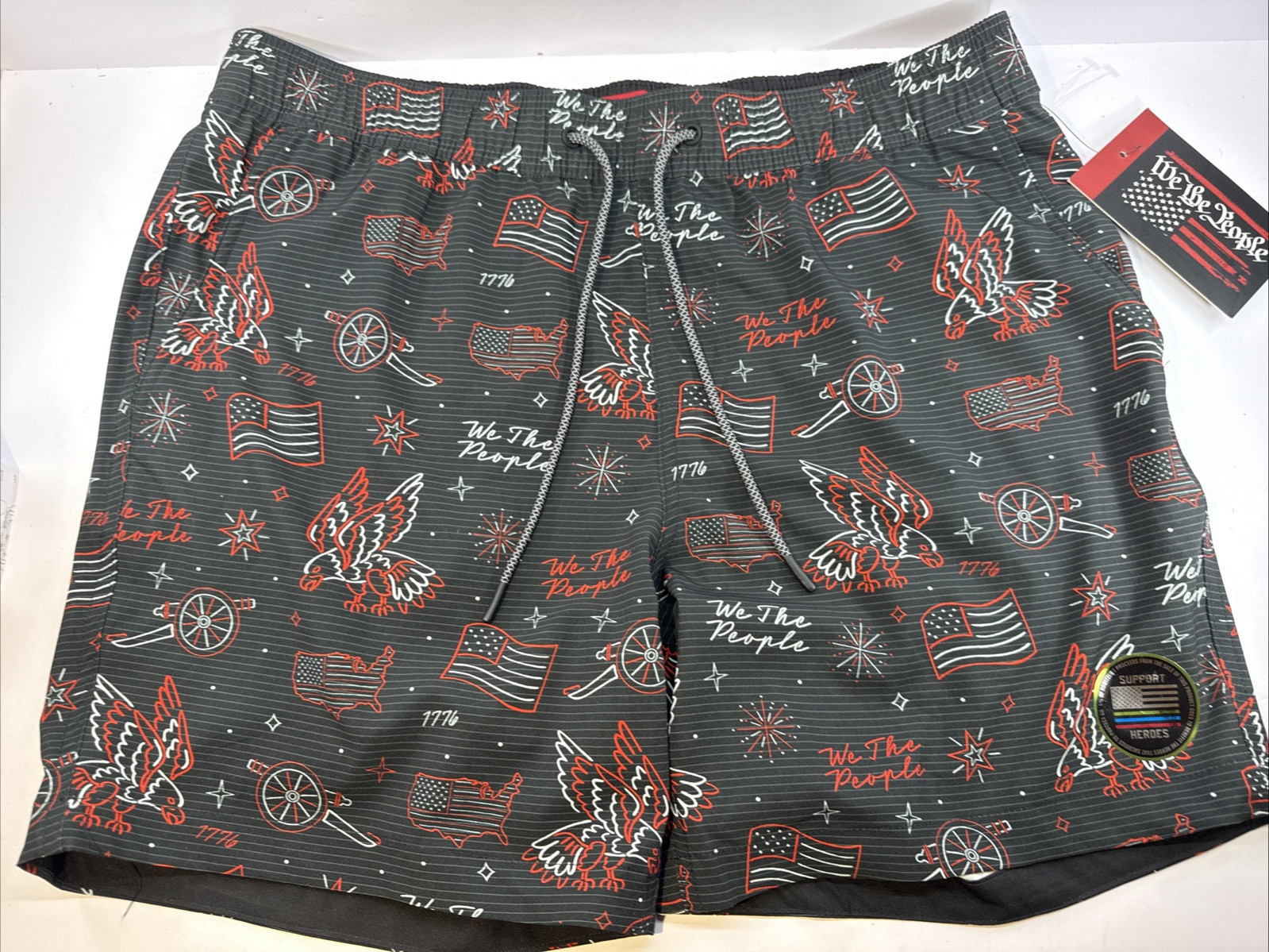 Howitzer ✨We The People ✨Boardshort ✨Black Red White✨ Patriot MFG✨Back Pocket