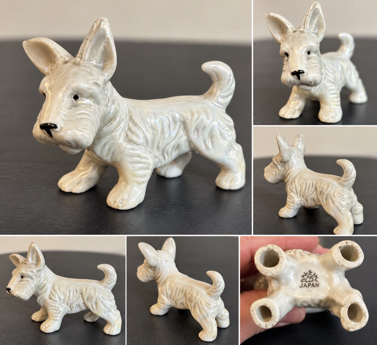 Vintage Japan White Ceramic Scottie Dog Figurine 5” Scottish Terrier Mid Century Vintage Japan White Ceramic Scottie Dog Figurine 5” Scottish Terrier Mid Century
