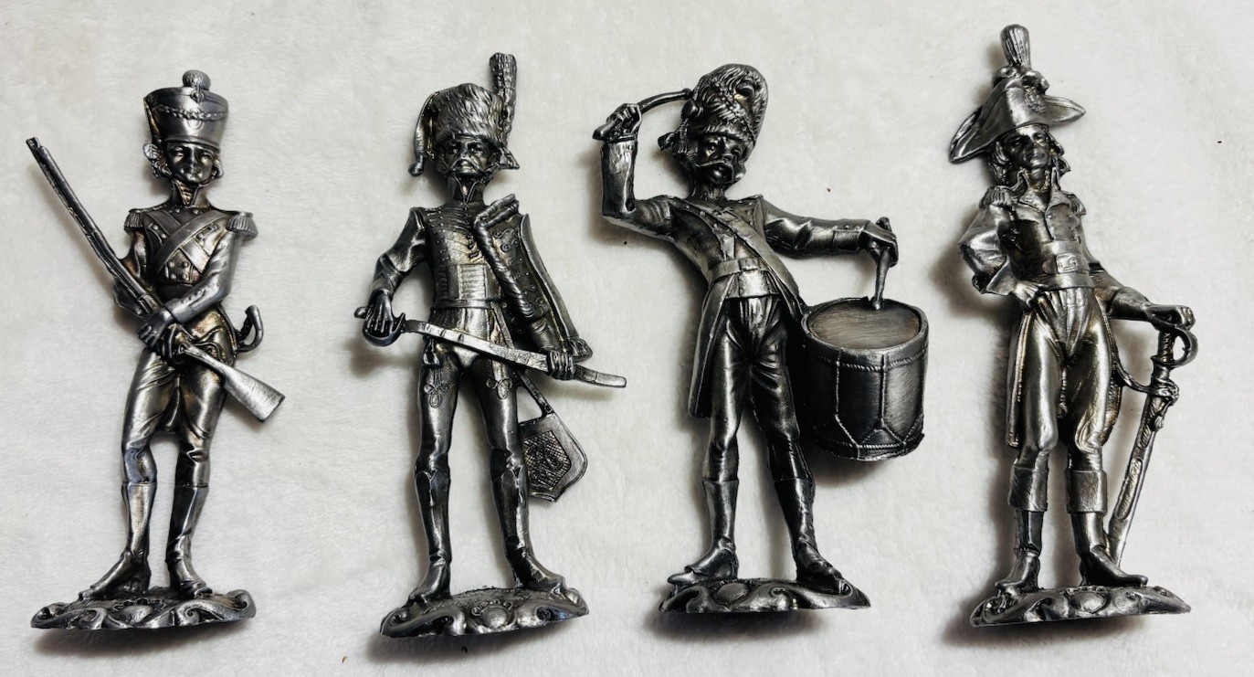 Mid 20th Century Metal (Pewter) Napoleonic French France Soldiers,Drummer-lot 4 Mid 20th Century Metal (Pewter) Napoleonic French France Soldiers,Drummer-lot 4