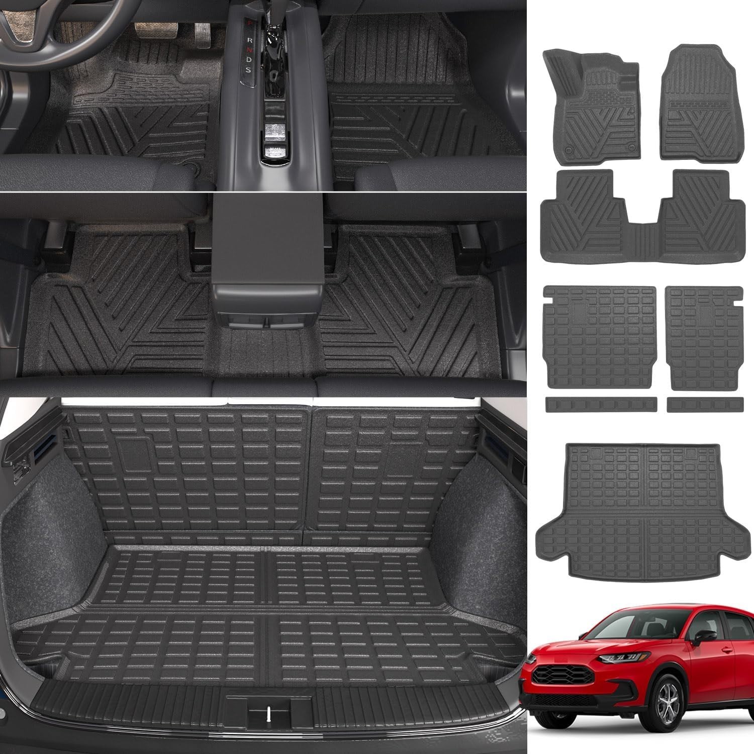 For 2023-2026 Honda HRV Floor Mats Trunk Mat Backrest Mat Trunk Cargo Liners