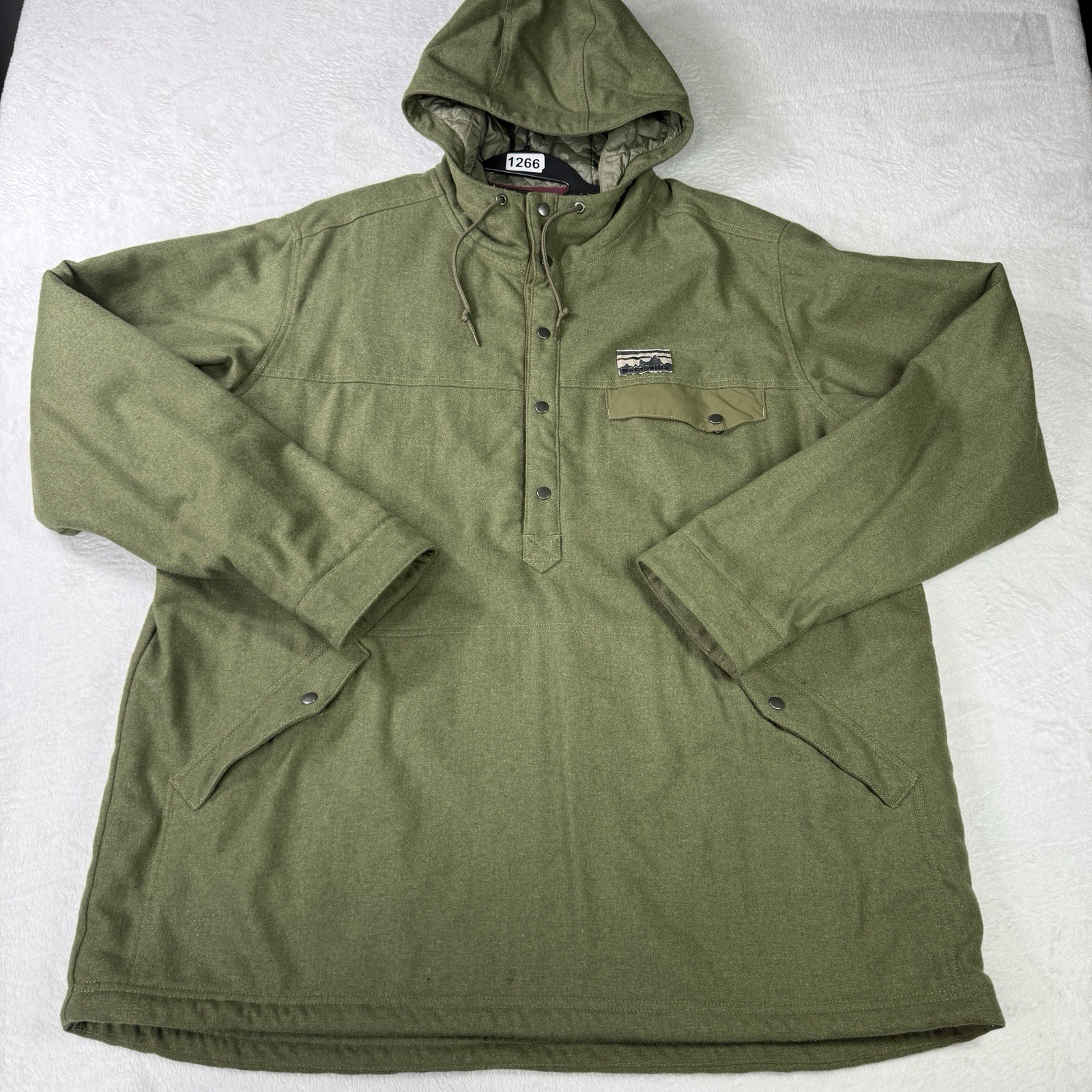 Patagonia Reclaimed Wool Snap-T Pullover Hoodie Mens 2XL 40th Anniversary Coat