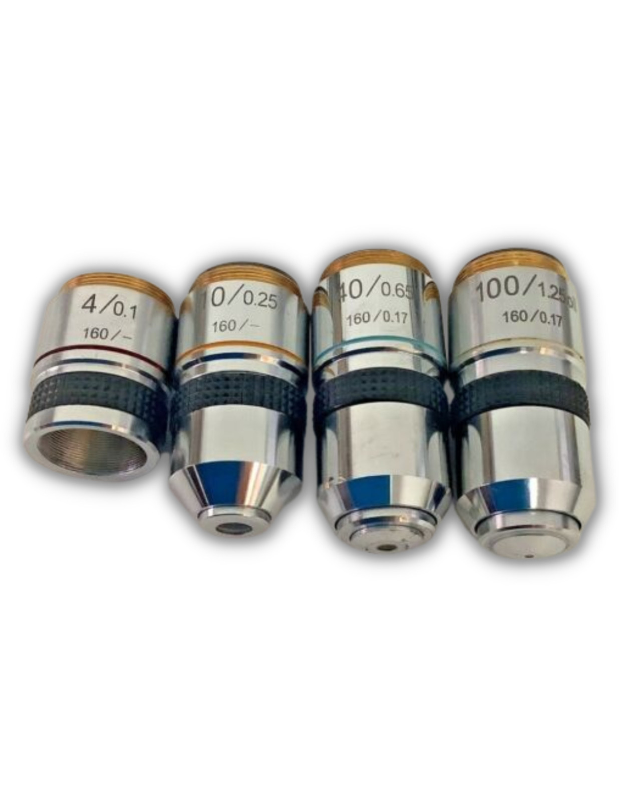 (4) Objectives Lens from Sargent Welch Microscope 4x 10x 40x 100x