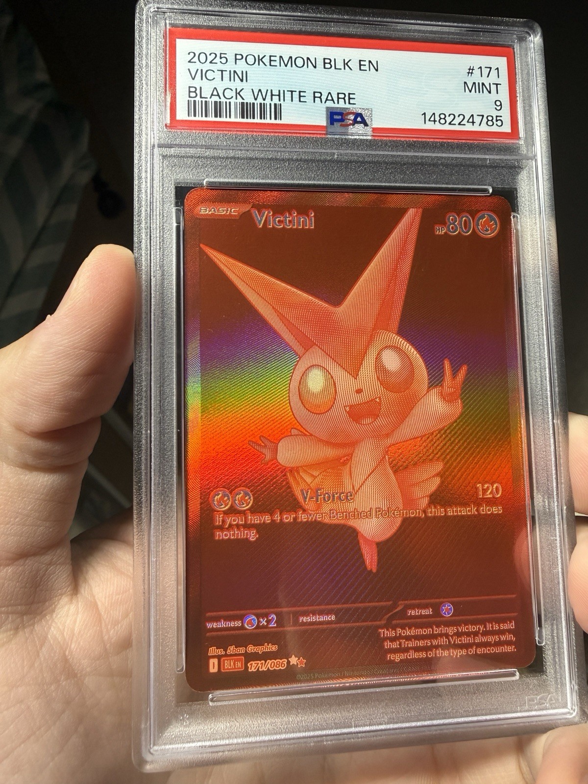 Pokémon TCG Victini Sv: Black Bolt 171/086 Black White Rare Holo Eng PSA 9 Pokémon TCG Victini Sv: Black Bolt 171/086 Black White Rare Holo Eng PSA 9