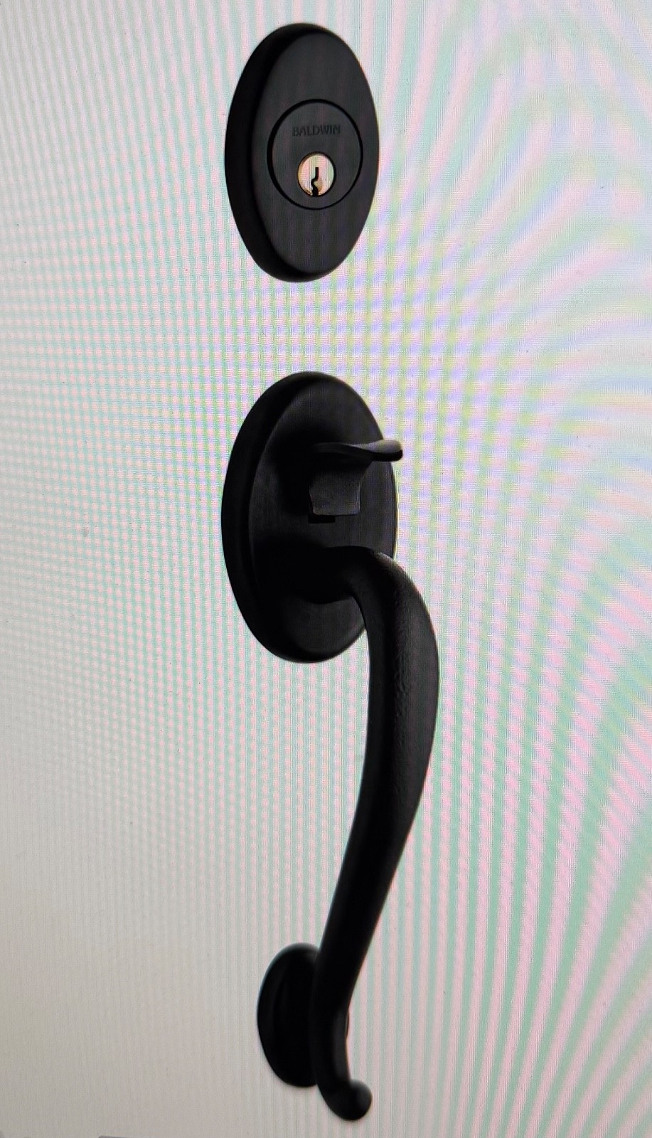 Baldwin 85315190FD Logan Dummy Handleset w/ Classic Interior Knob,Satin Black